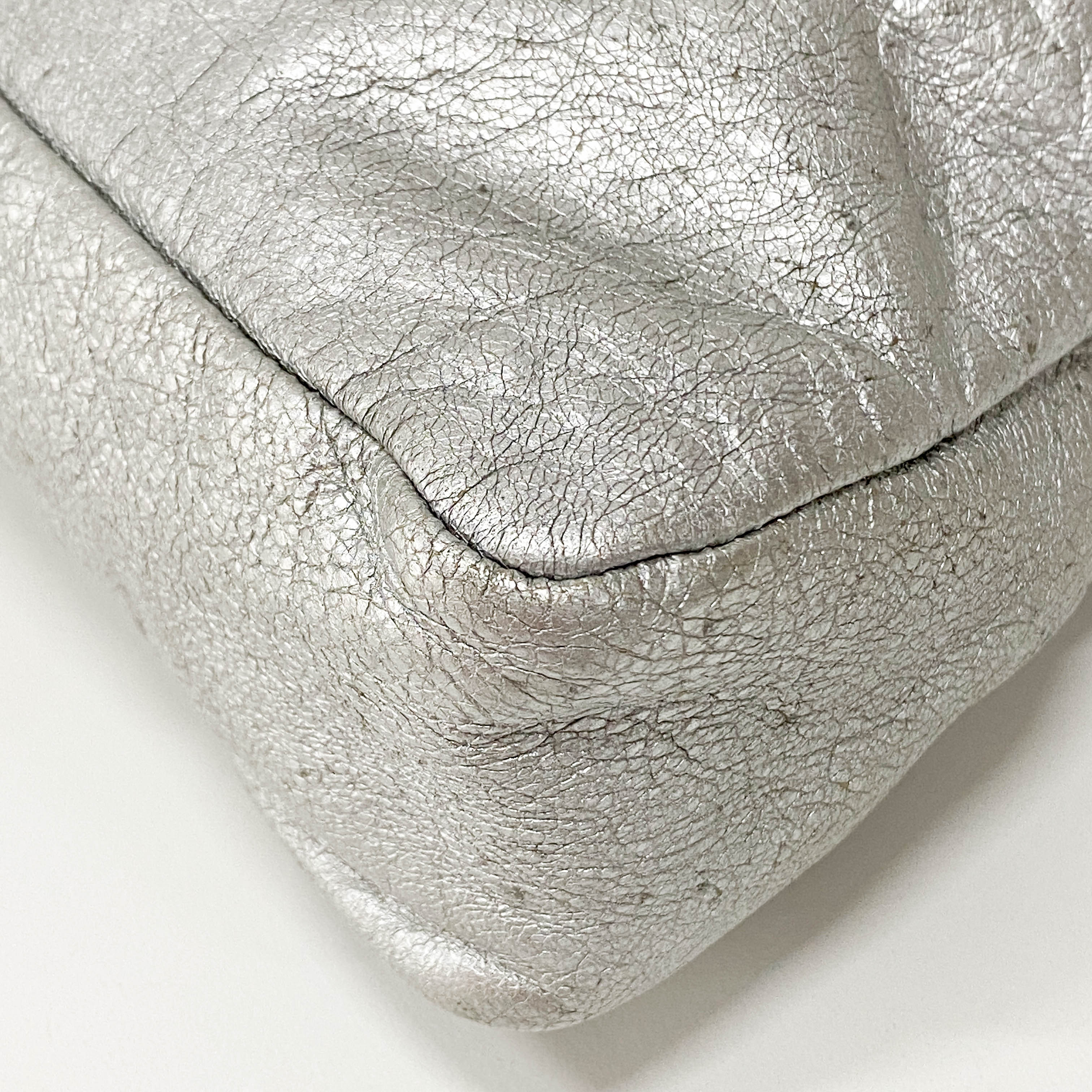The First Silver Leather 2 Way Bag