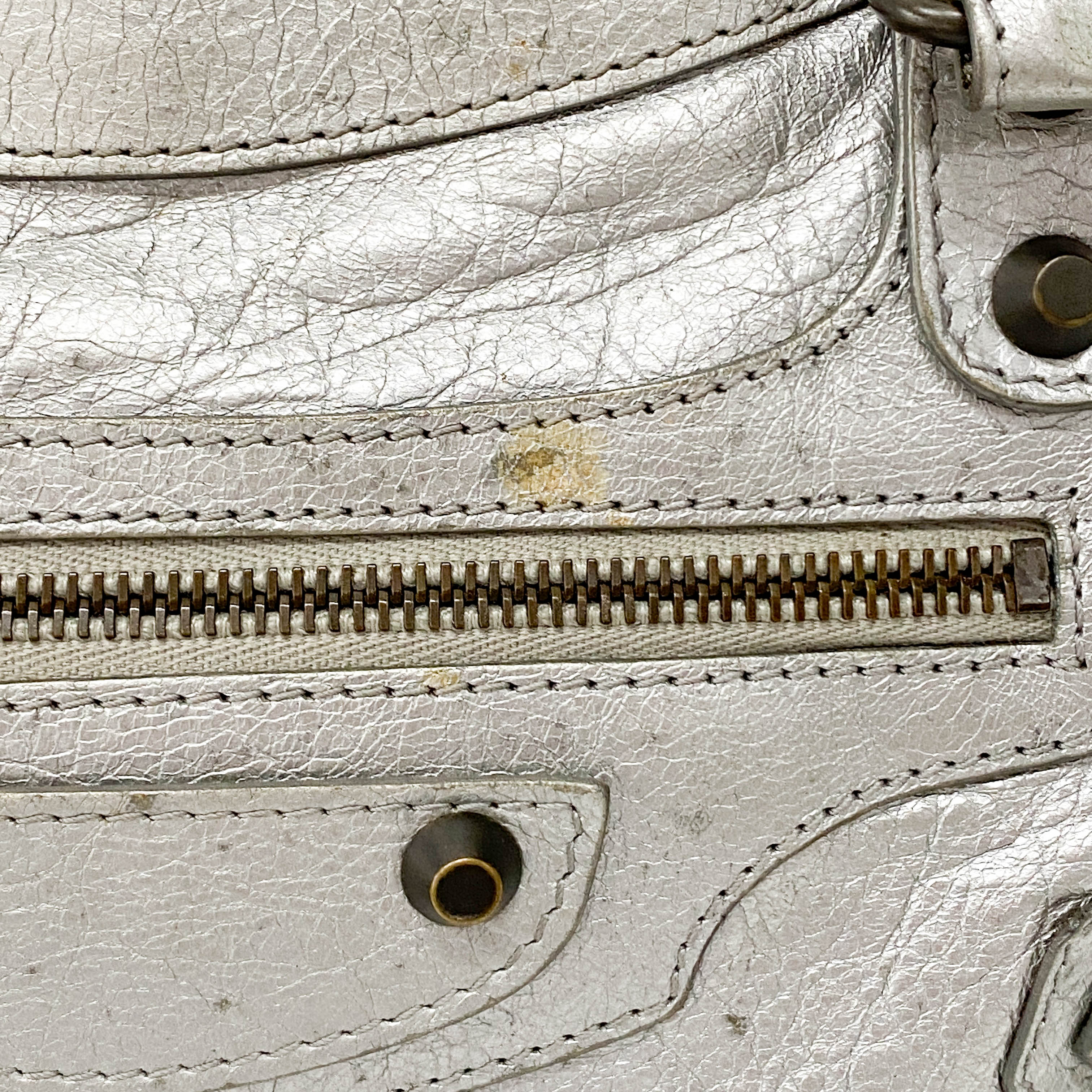 The First Silver Leather 2 Way Bag