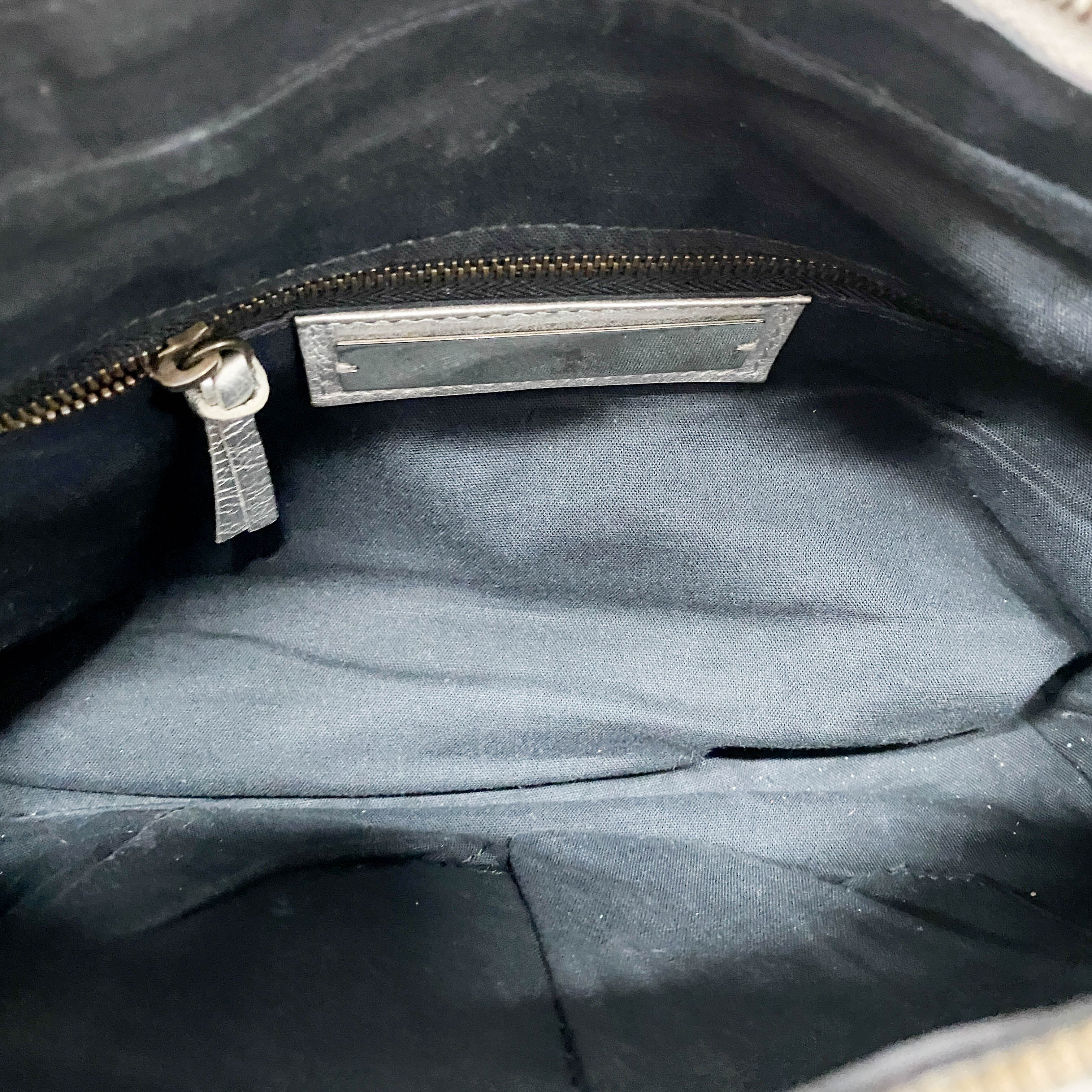 The First Silver Leather 2 Way Bag