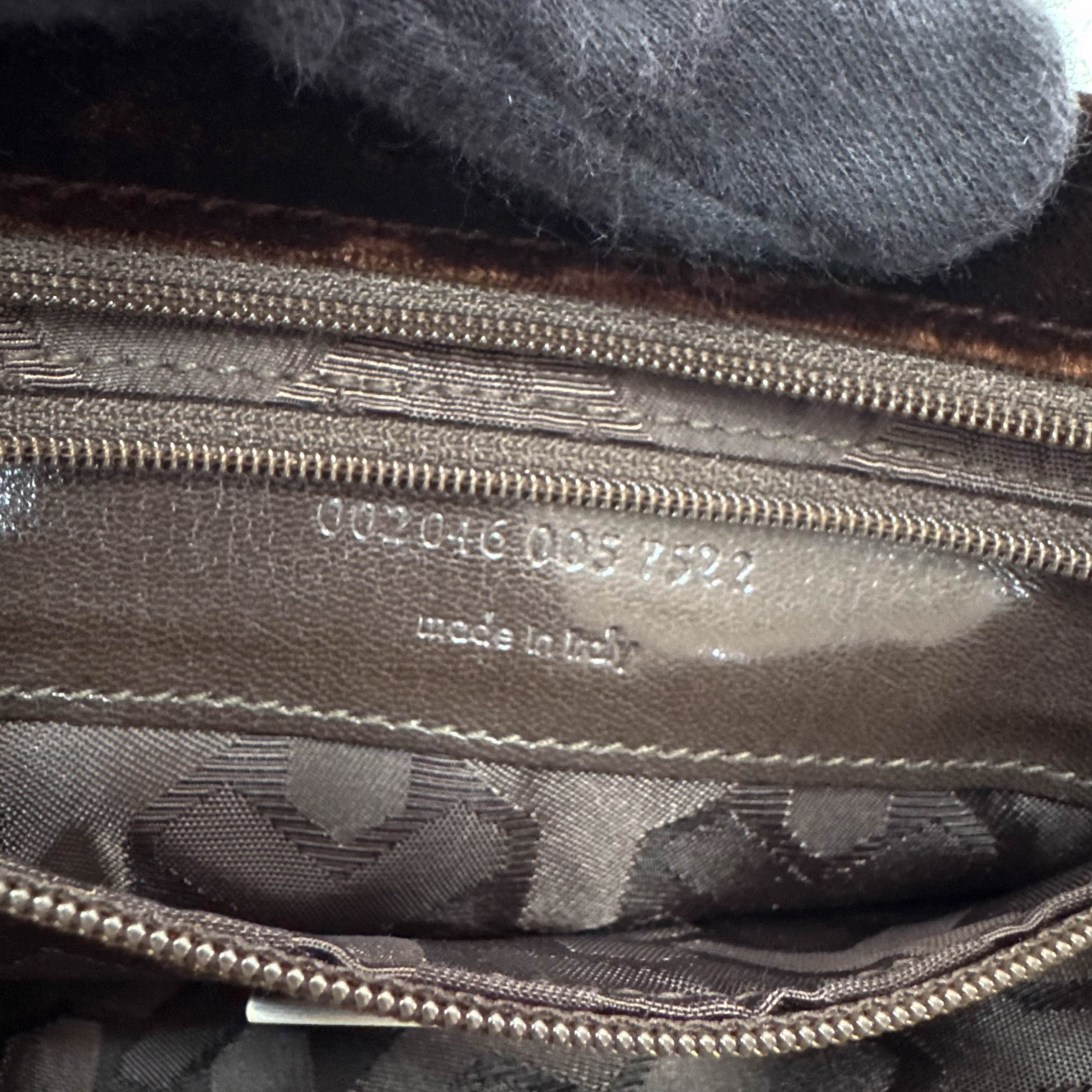 Brown Velvet Shoulder Bag