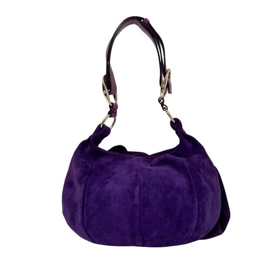 YSL Rive Gauche Purple Suede Shoulder Bag