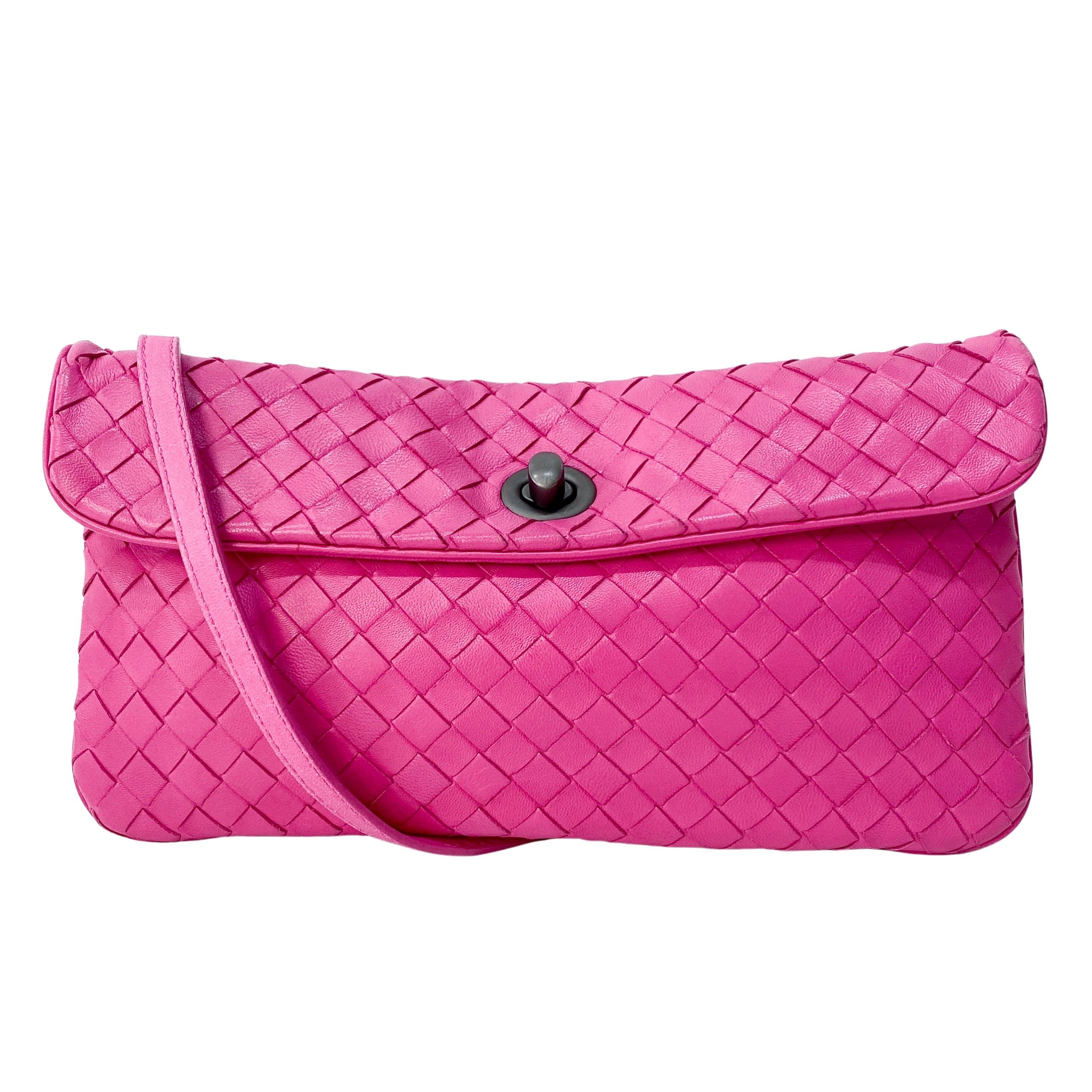 Intrecciato Pink Leather Bag