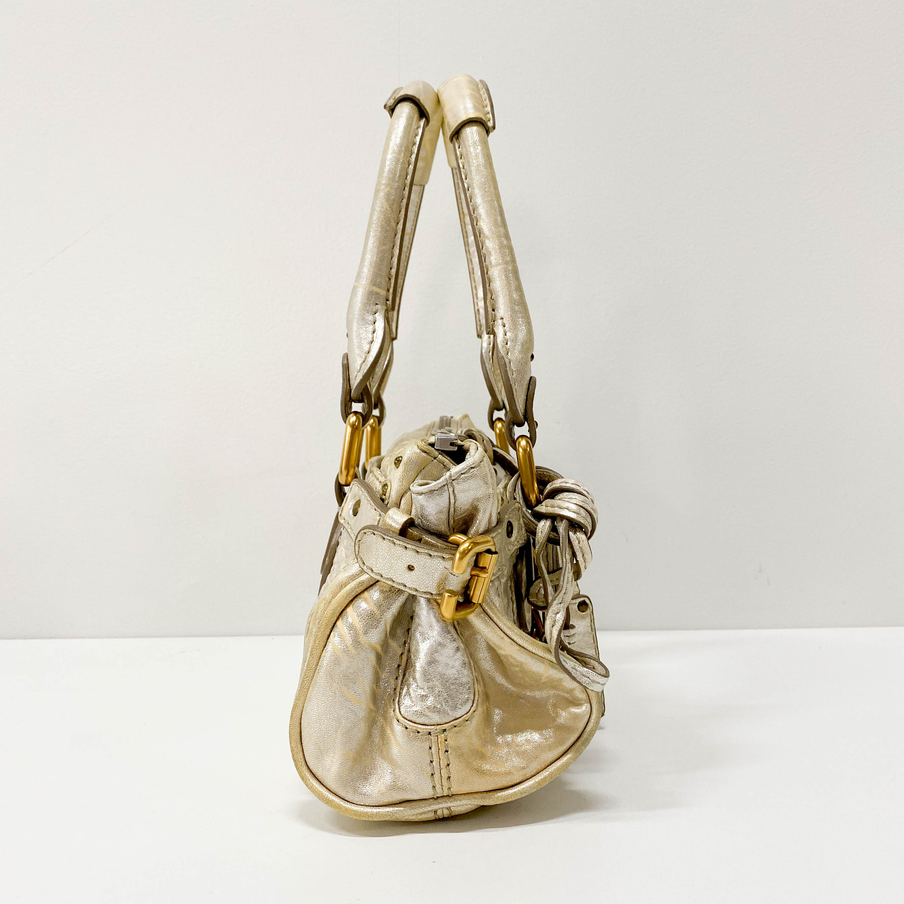 Paddington Mini Gold Leather Shoulder Bag