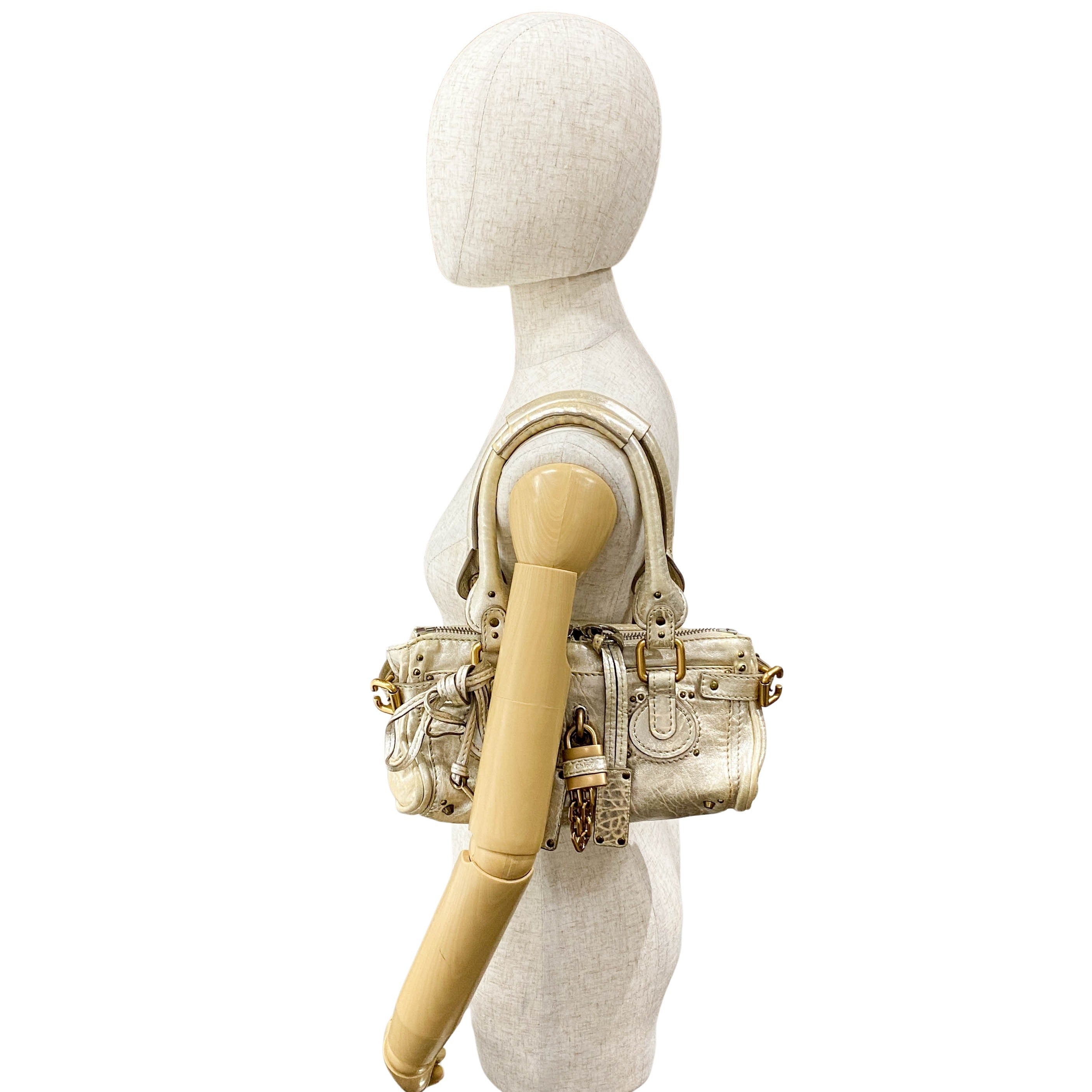 Paddington Mini Gold Leather Shoulder Bag