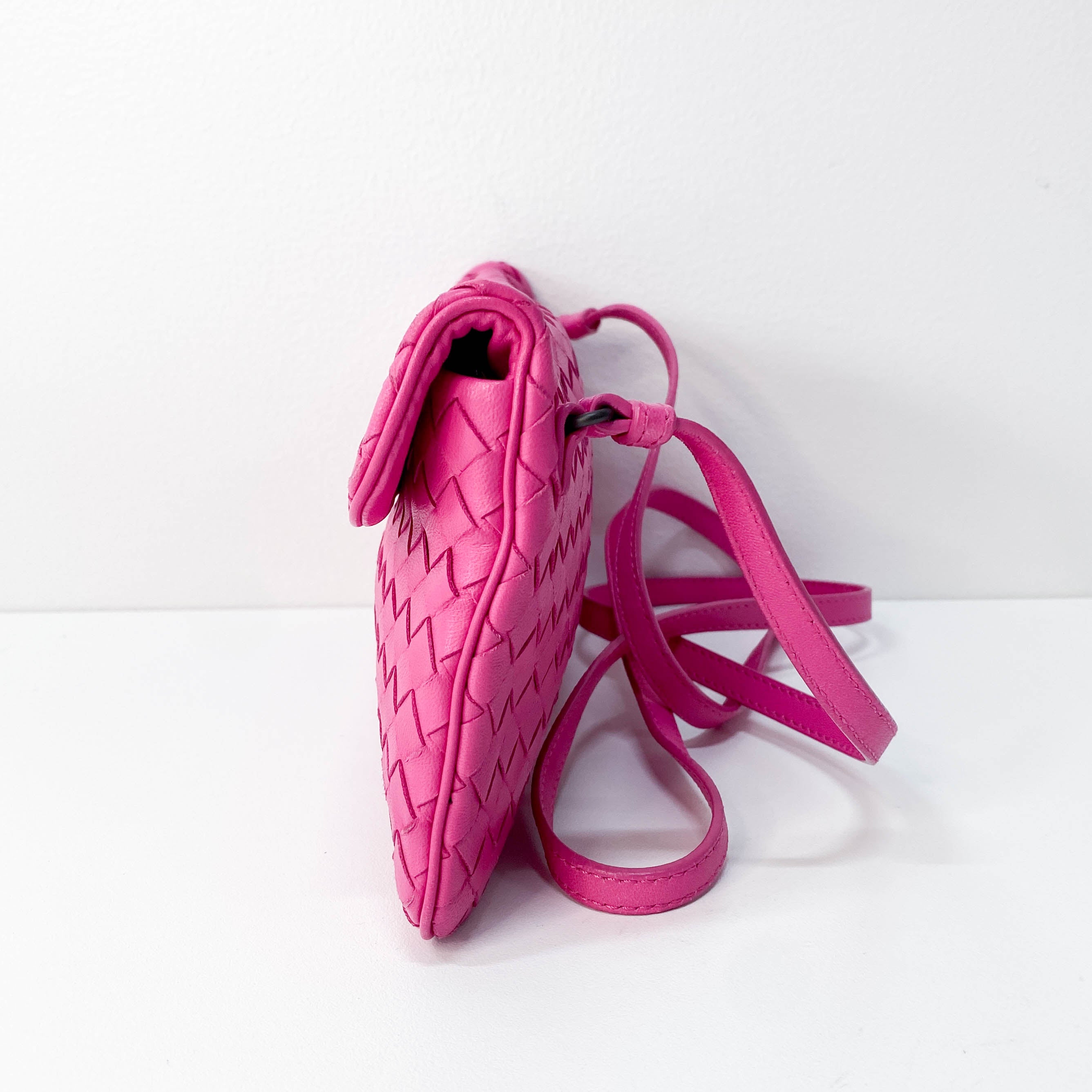 Intrecciato Pink Leather Bag