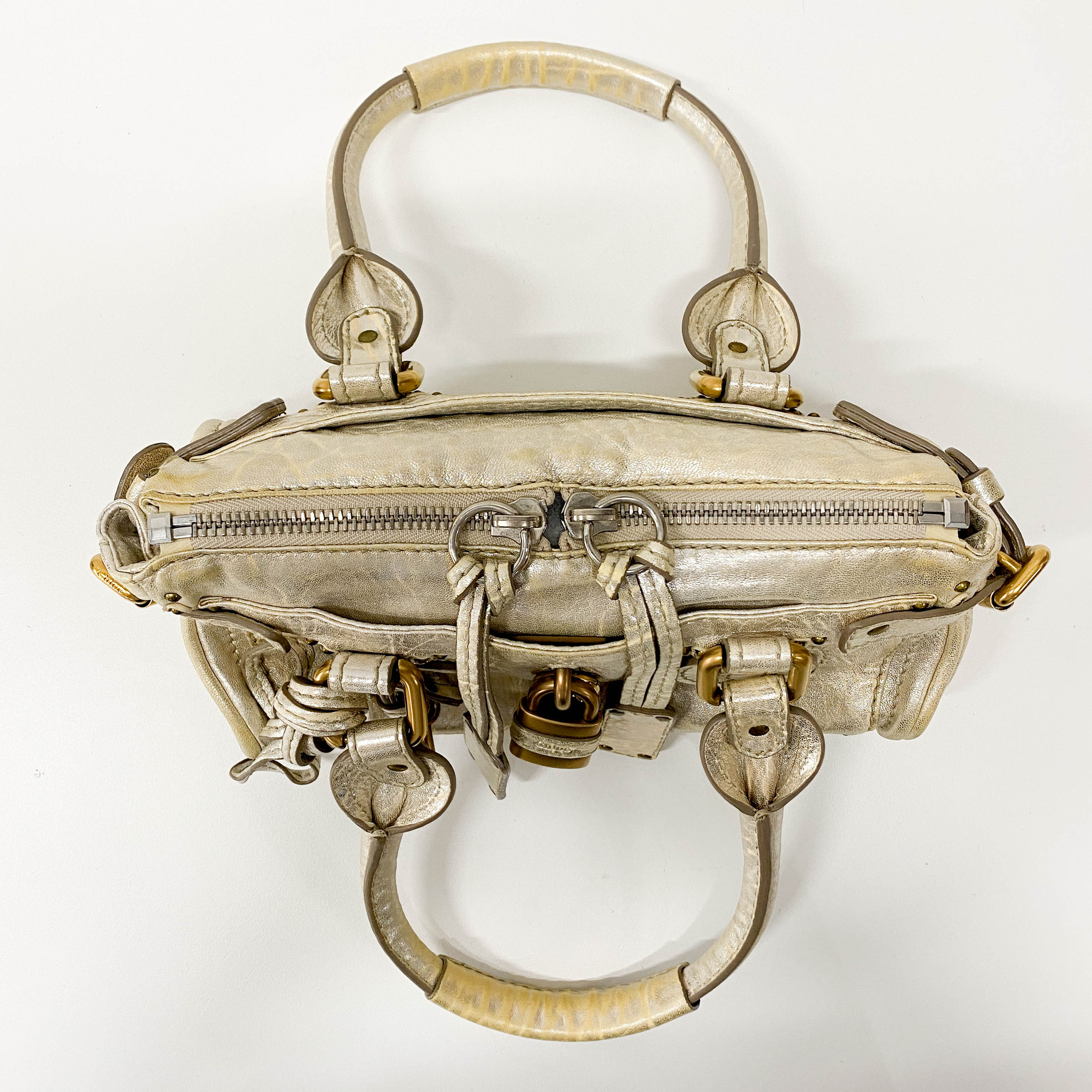 Paddington Mini Gold Leather Shoulder Bag