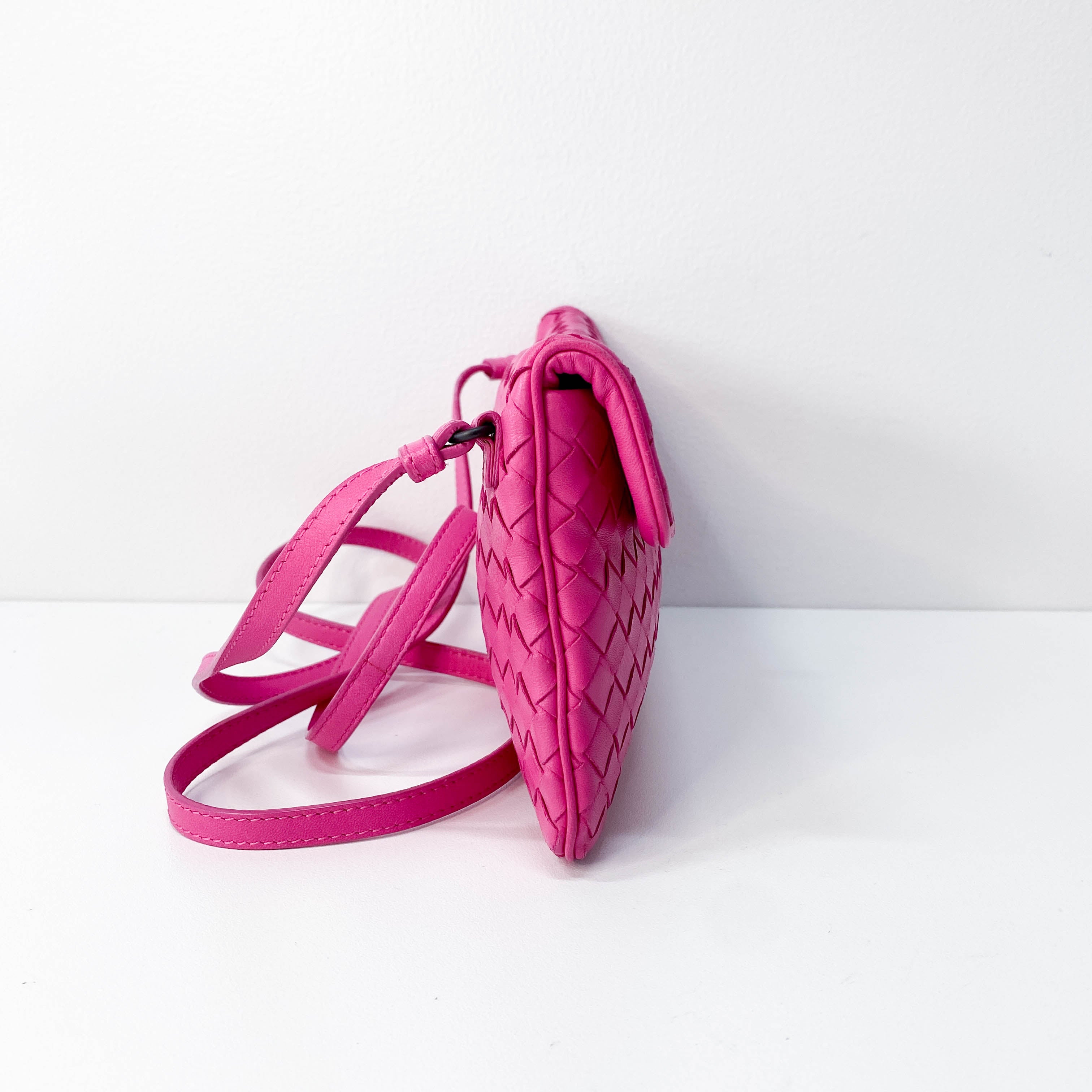 Intrecciato Pink Leather Bag