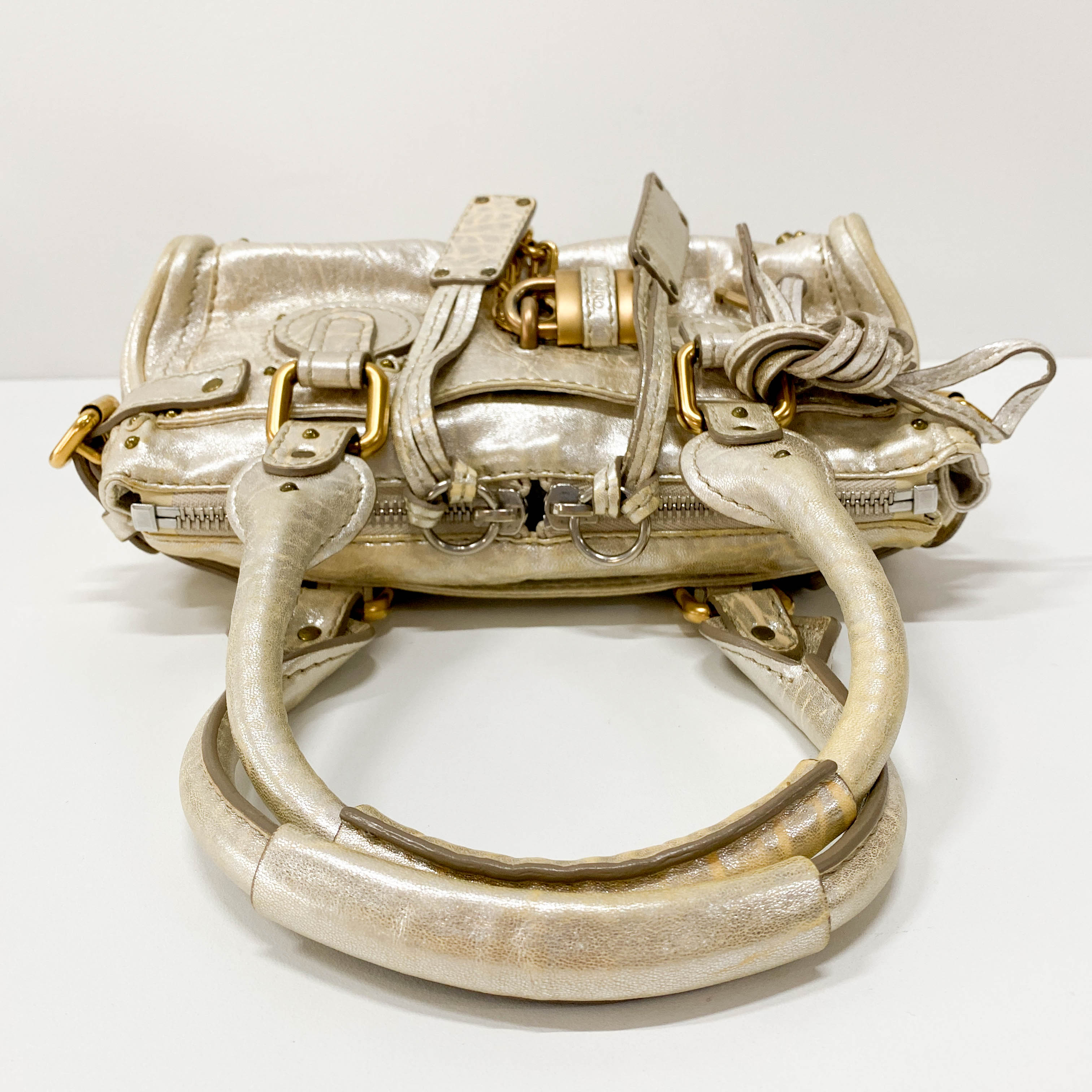 Paddington Mini Gold Leather Shoulder Bag