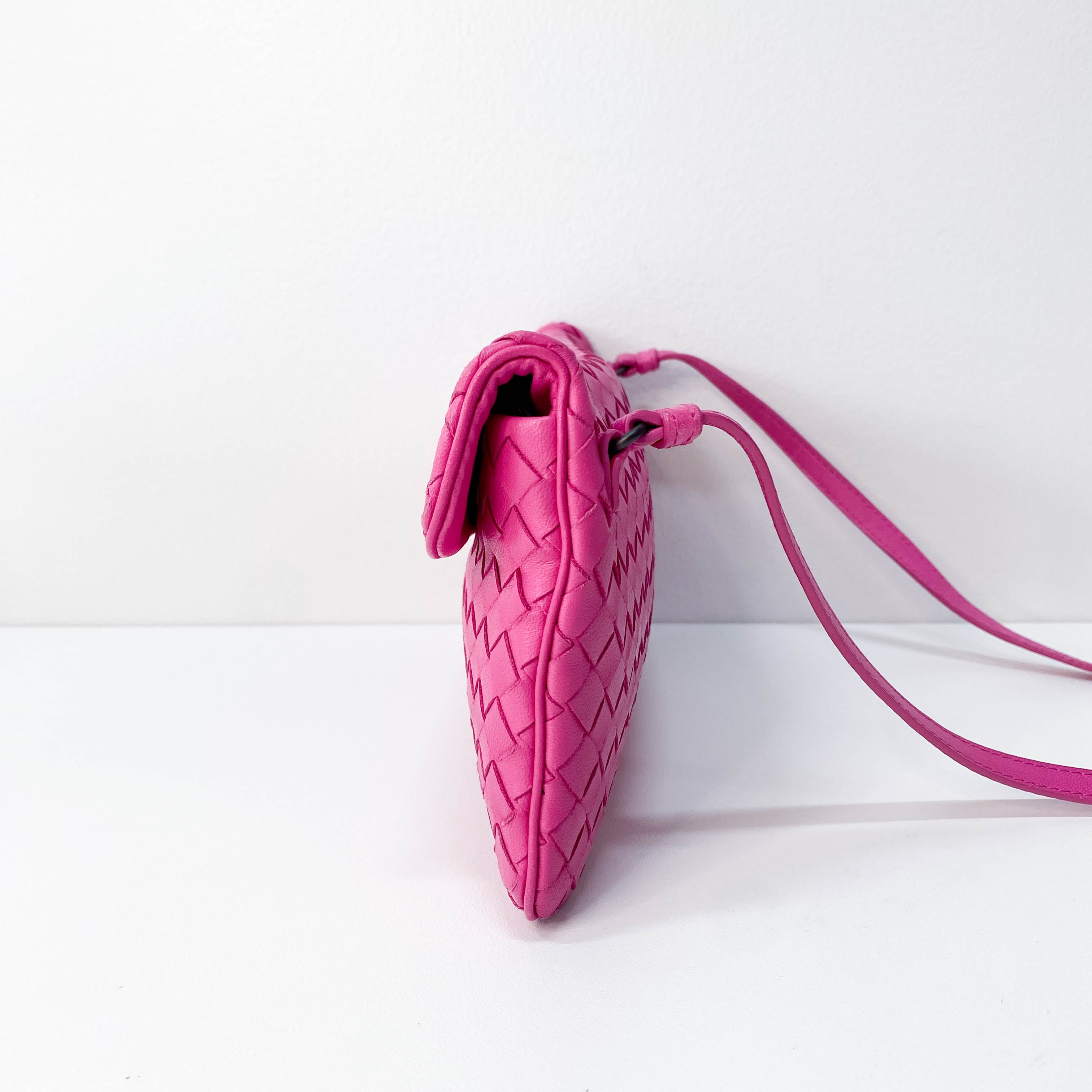 Intrecciato Pink Leather Bag