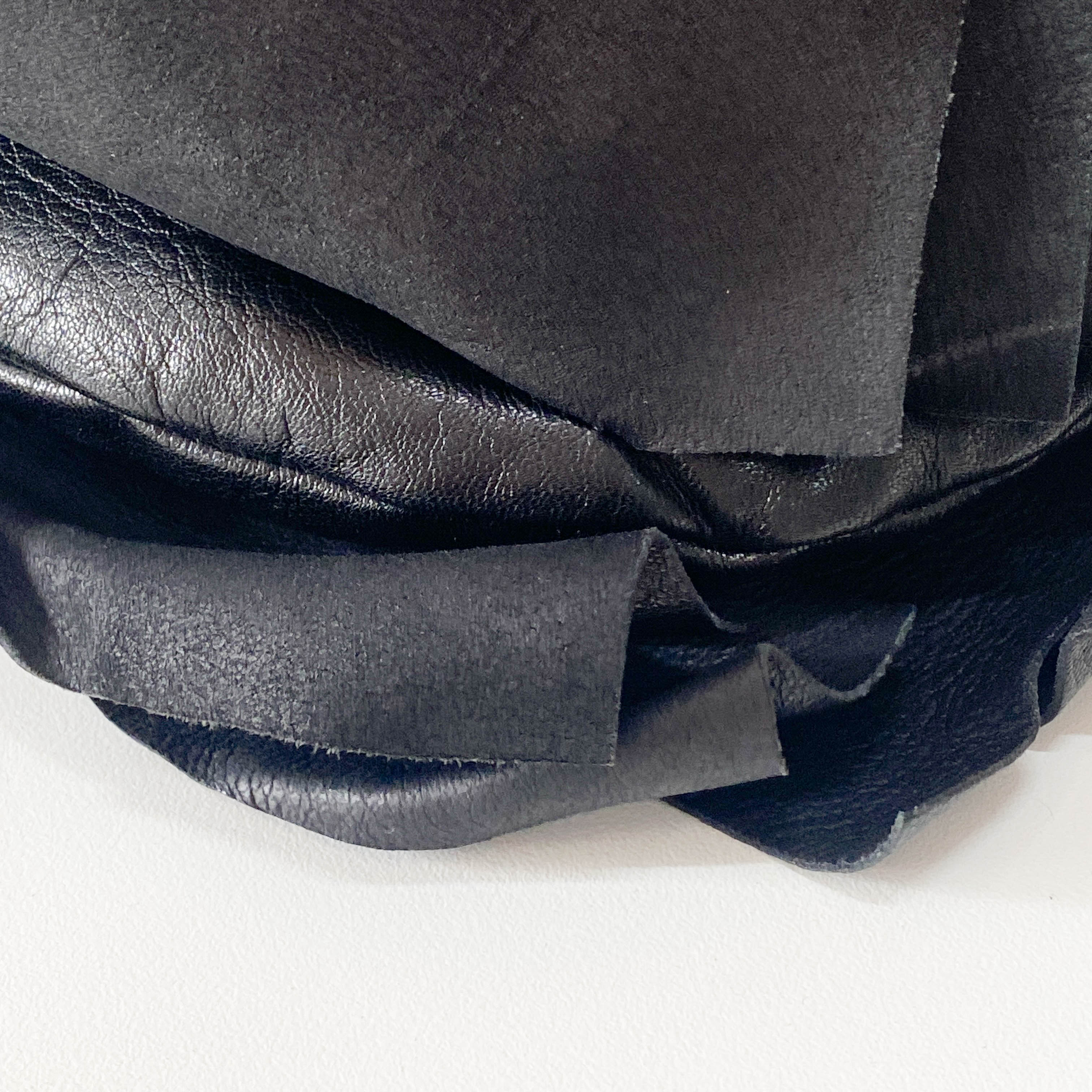 Rive Gauche Fringe Small Black Leather Shoulder Bag