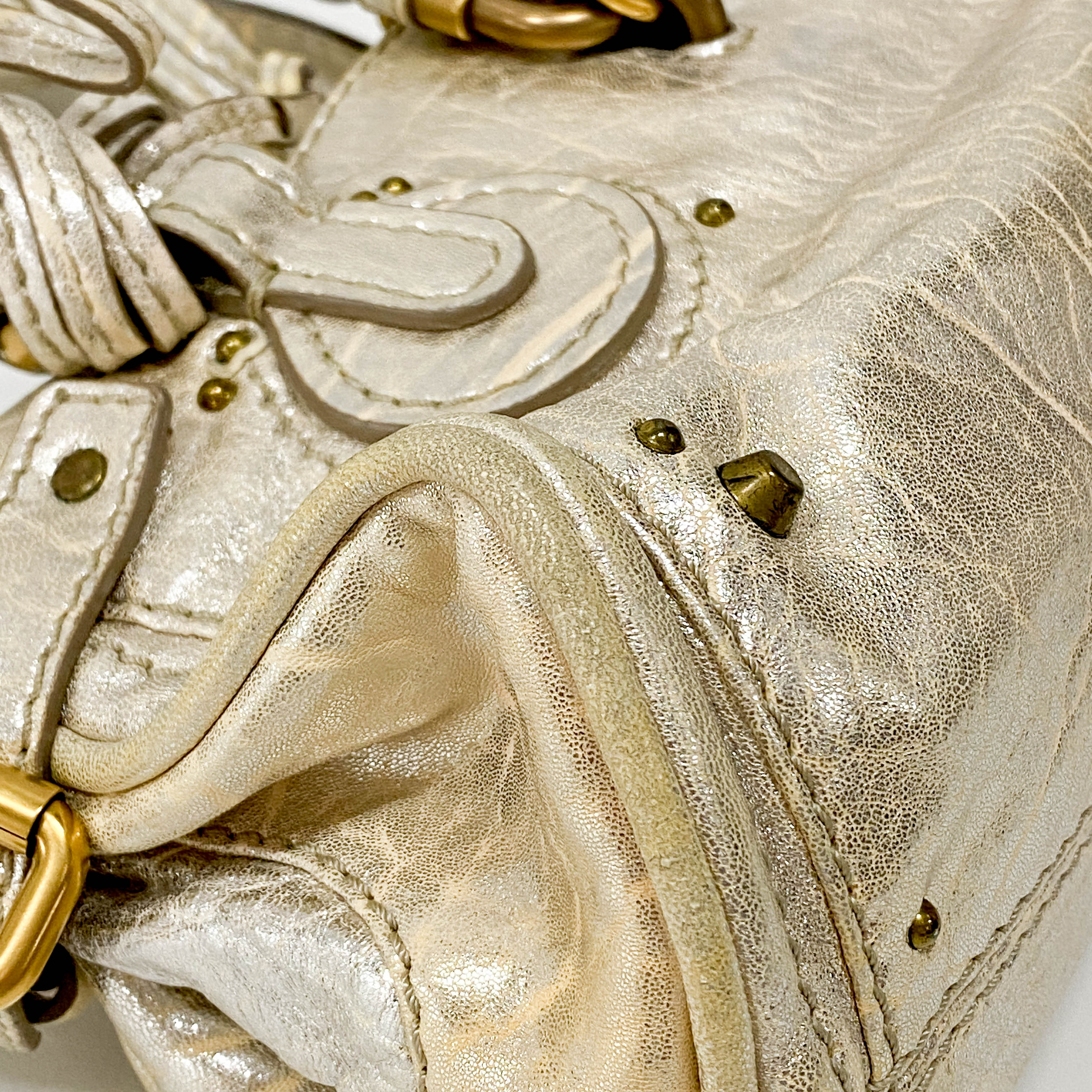 Paddington Mini Gold Leather Shoulder Bag