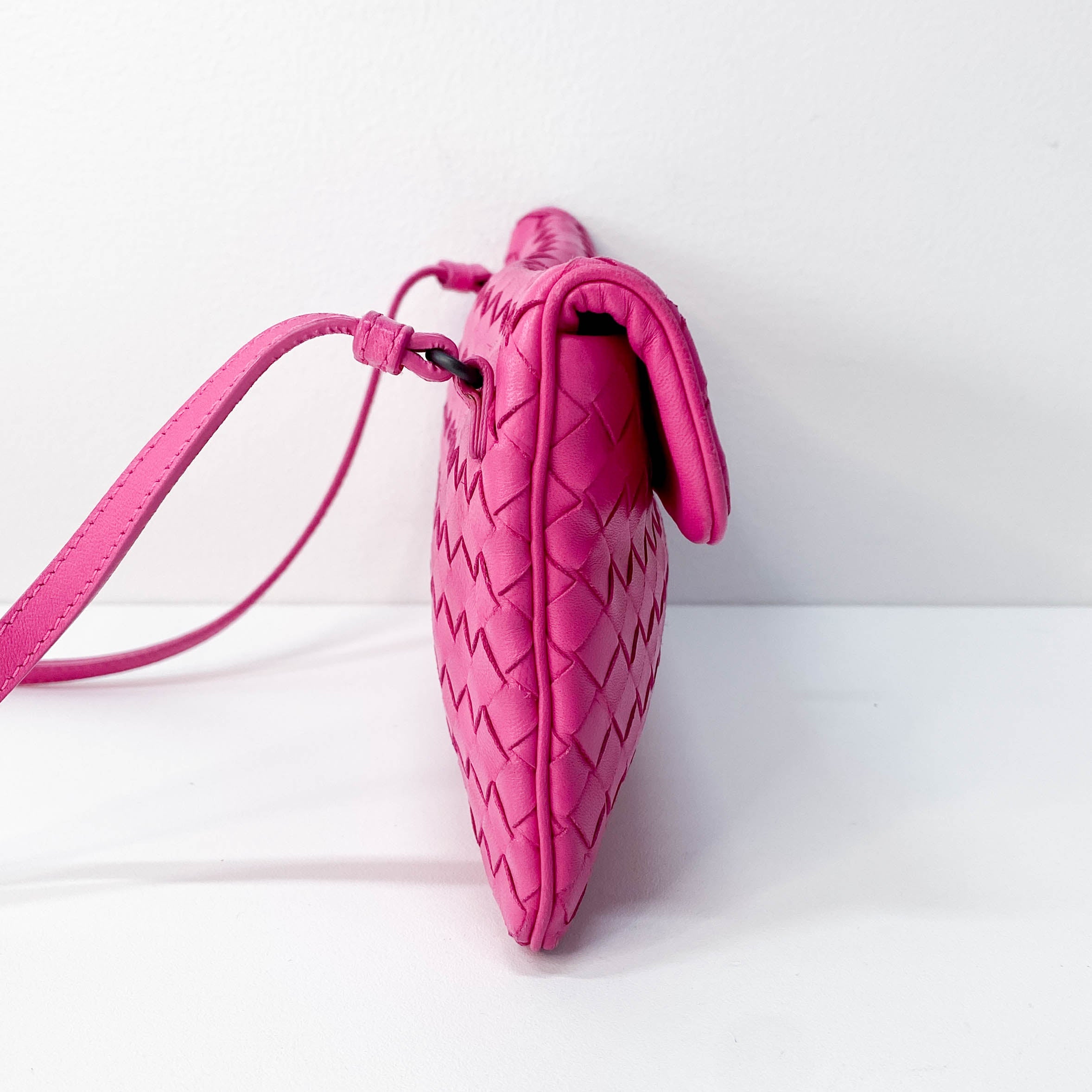 Intrecciato Pink Leather Bag