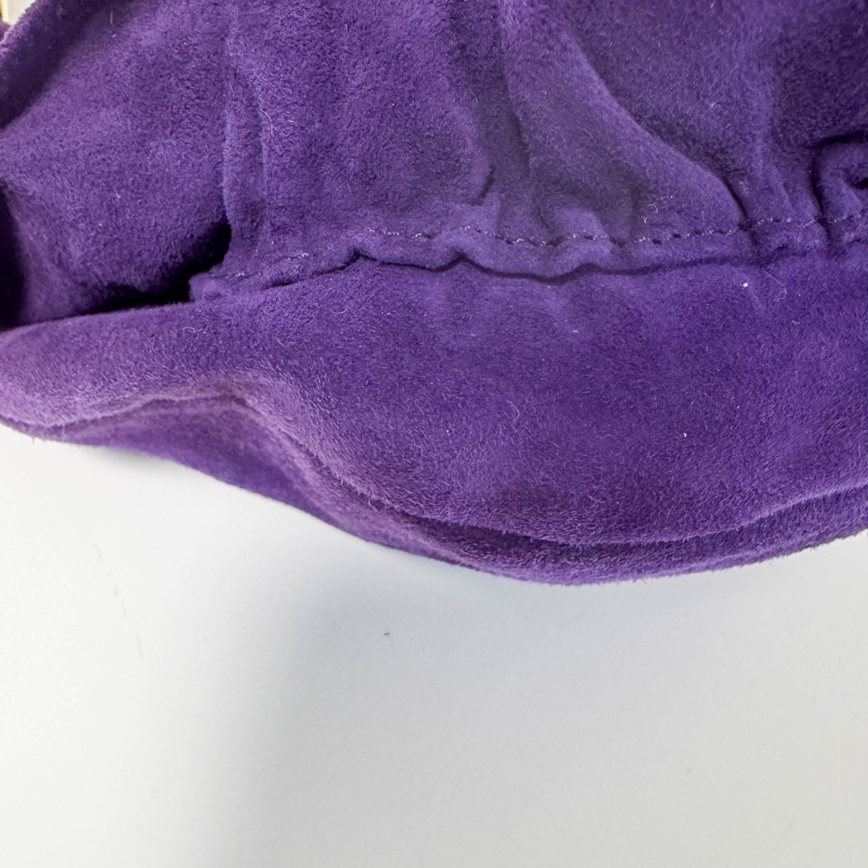 YSL Rive Gauche Purple Suede Shoulder Bag