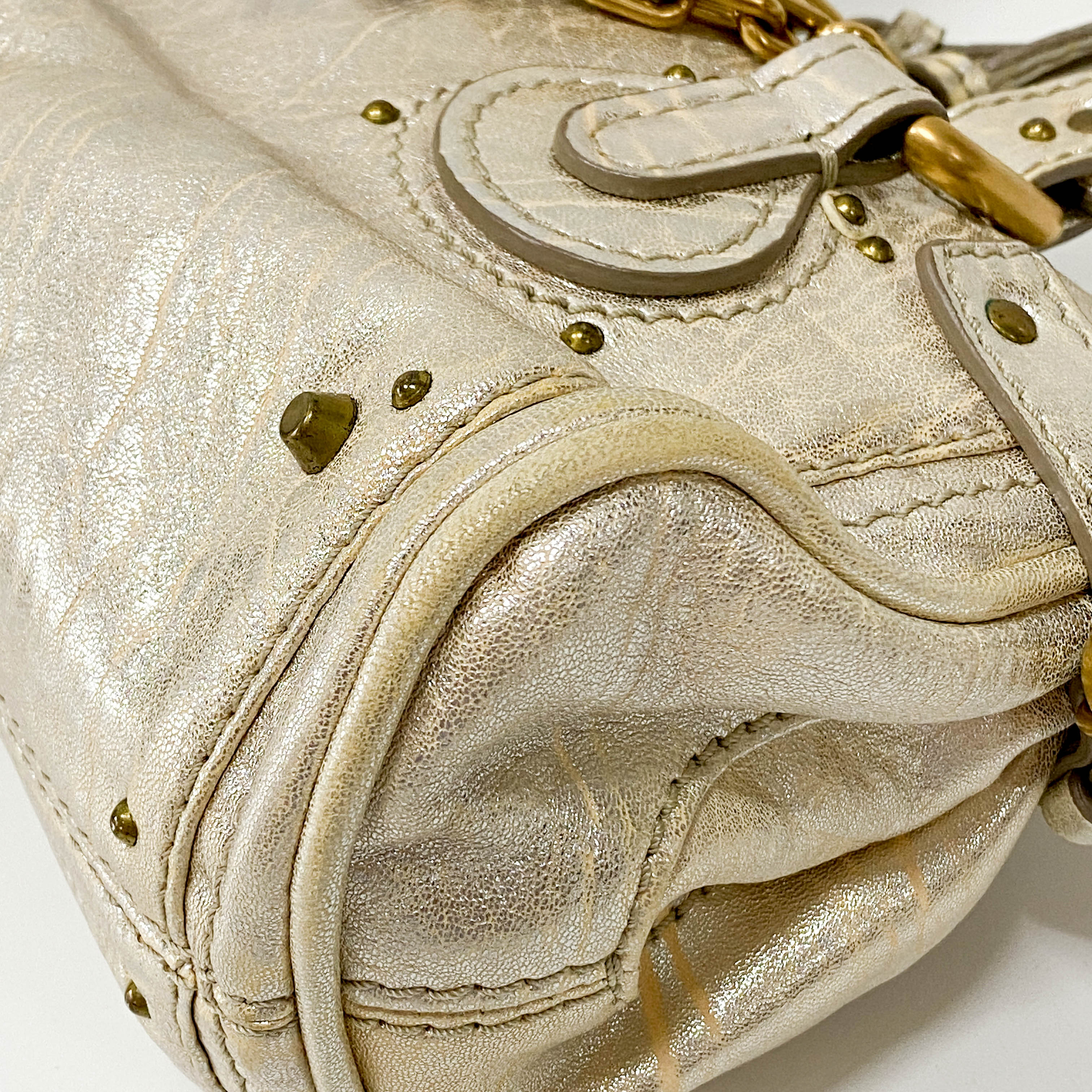 Paddington Mini Gold Leather Shoulder Bag