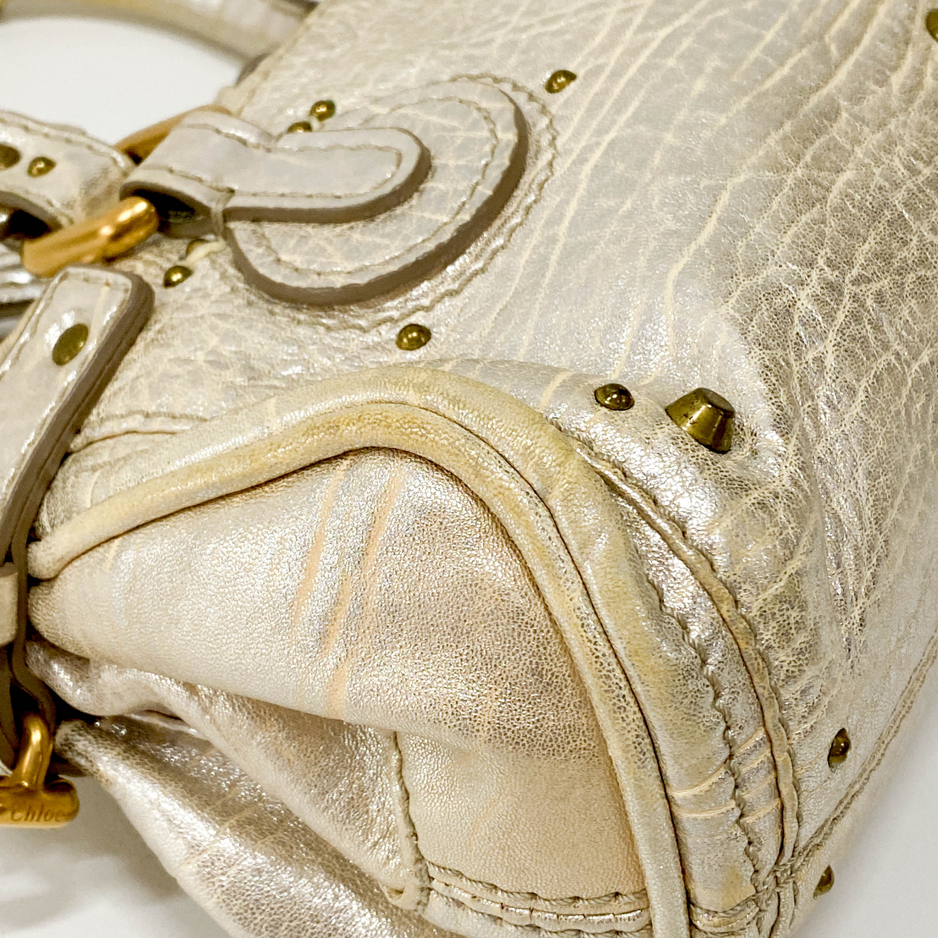 Paddington Mini Gold Leather Shoulder Bag