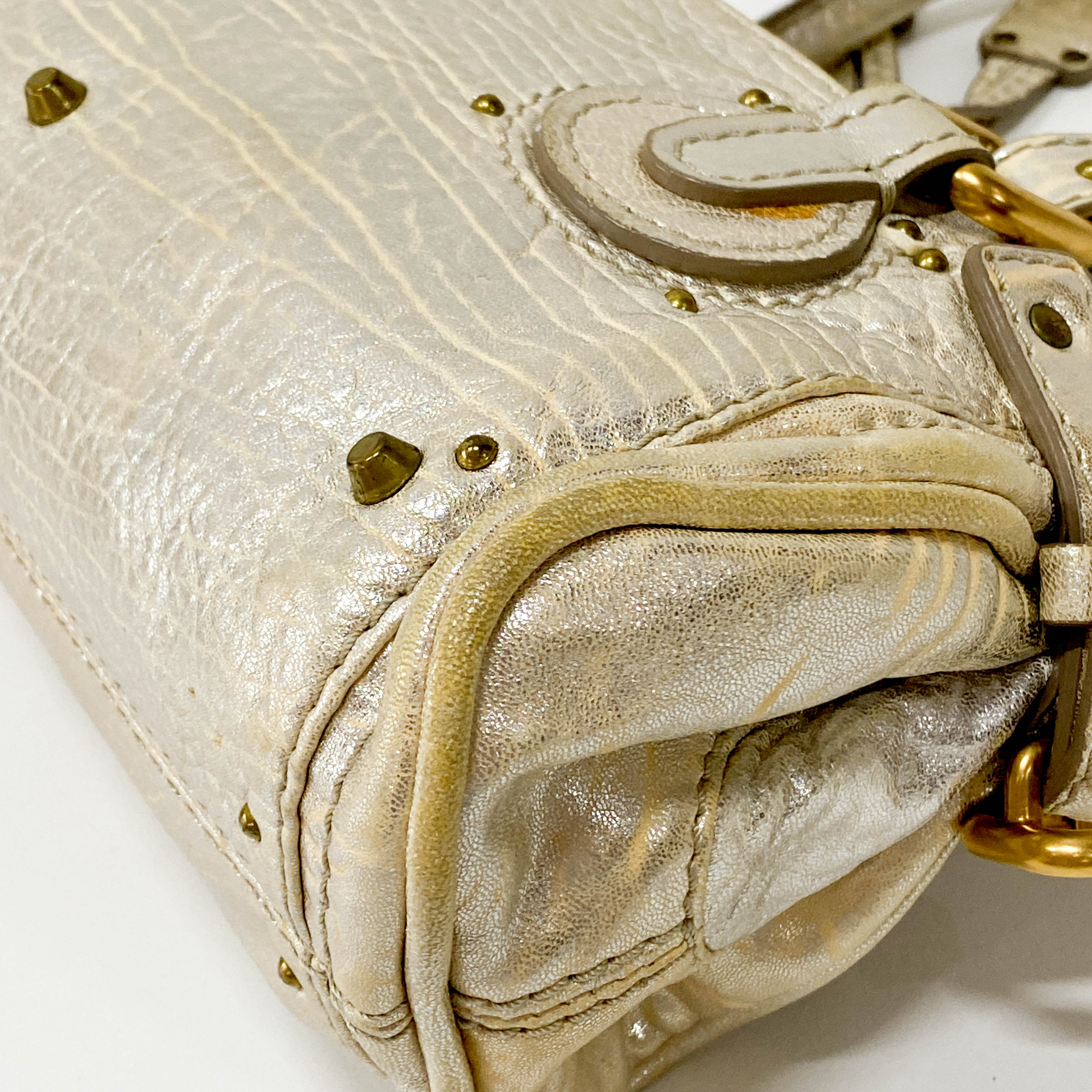 Paddington Mini Gold Leather Shoulder Bag