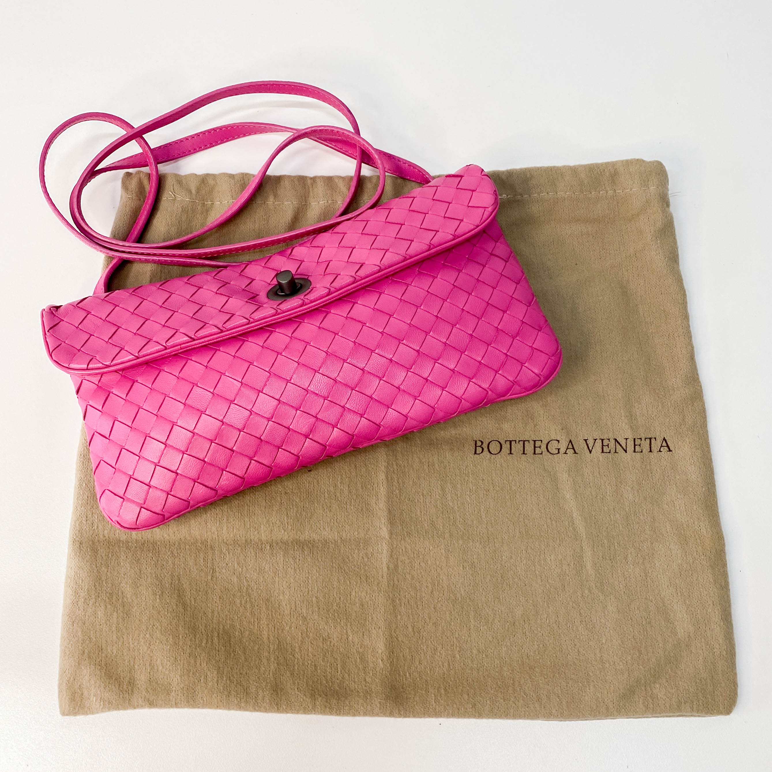 Intrecciato Pink Leather Bag