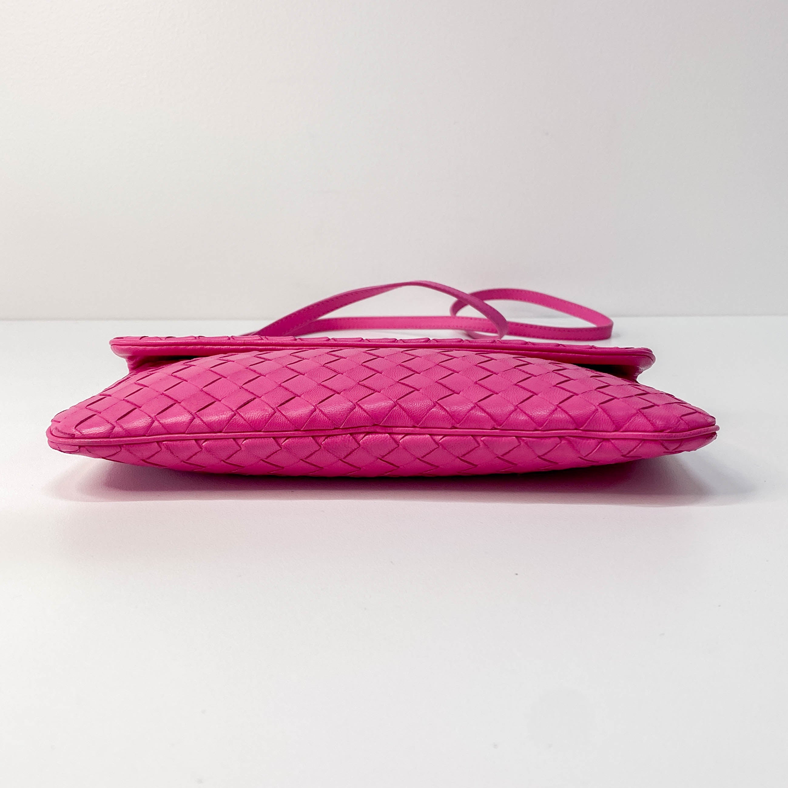 Intrecciato Pink Leather Bag