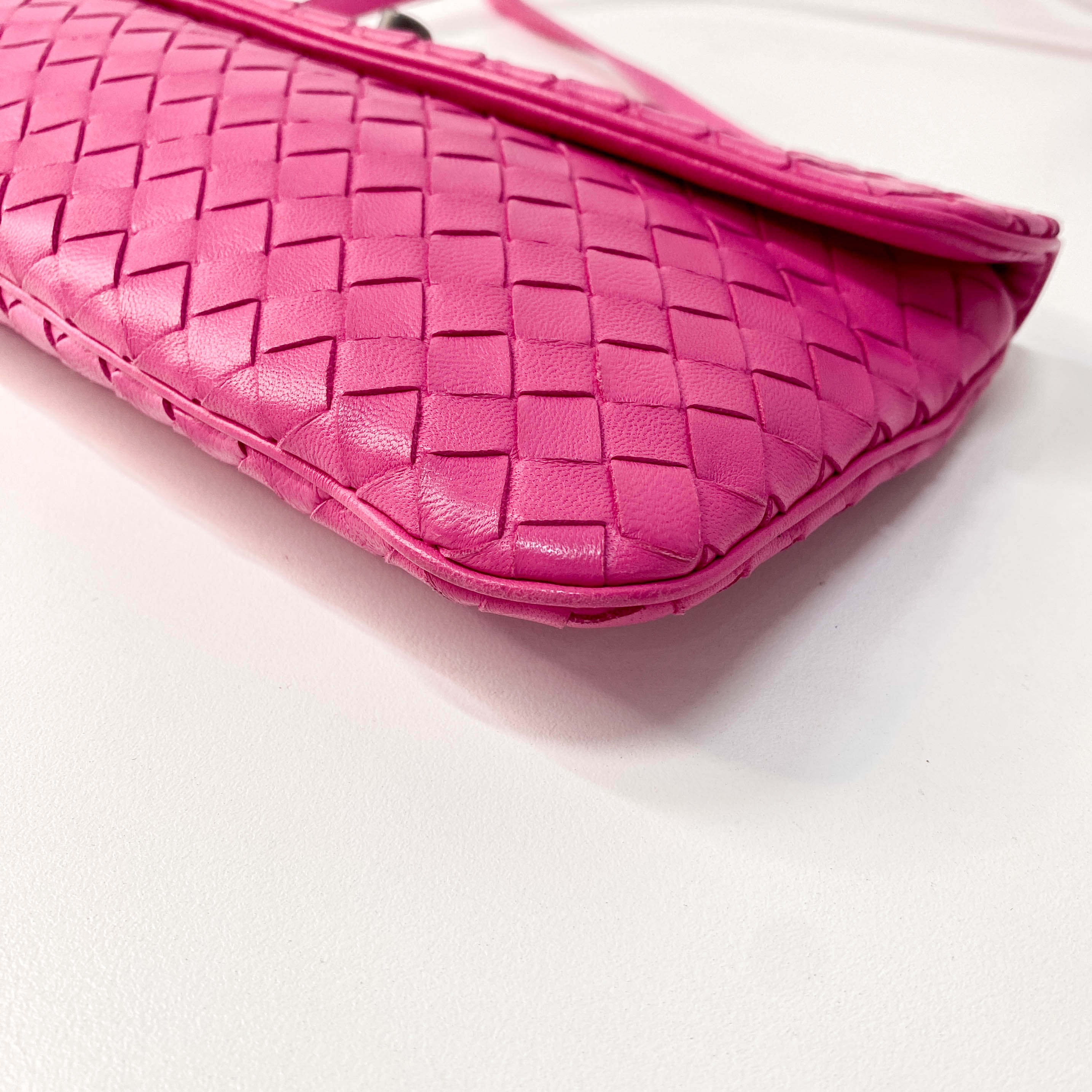 Intrecciato Pink Leather Bag