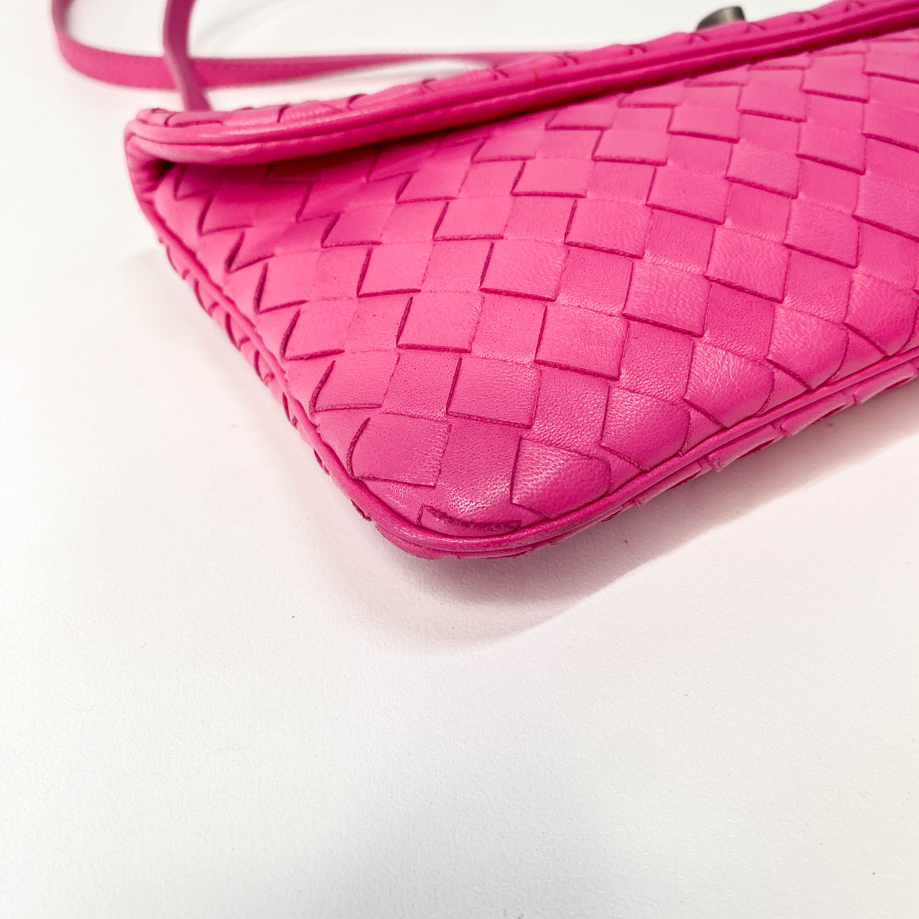 Intrecciato Pink Leather Bag