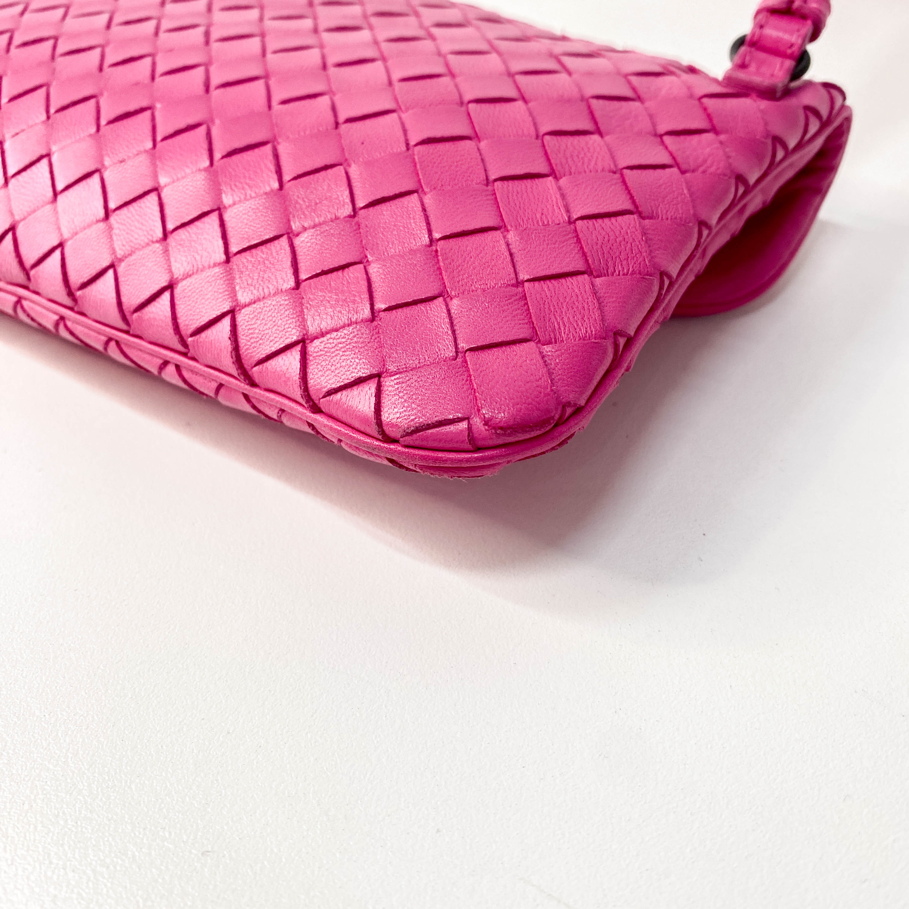 Intrecciato Pink Leather Bag