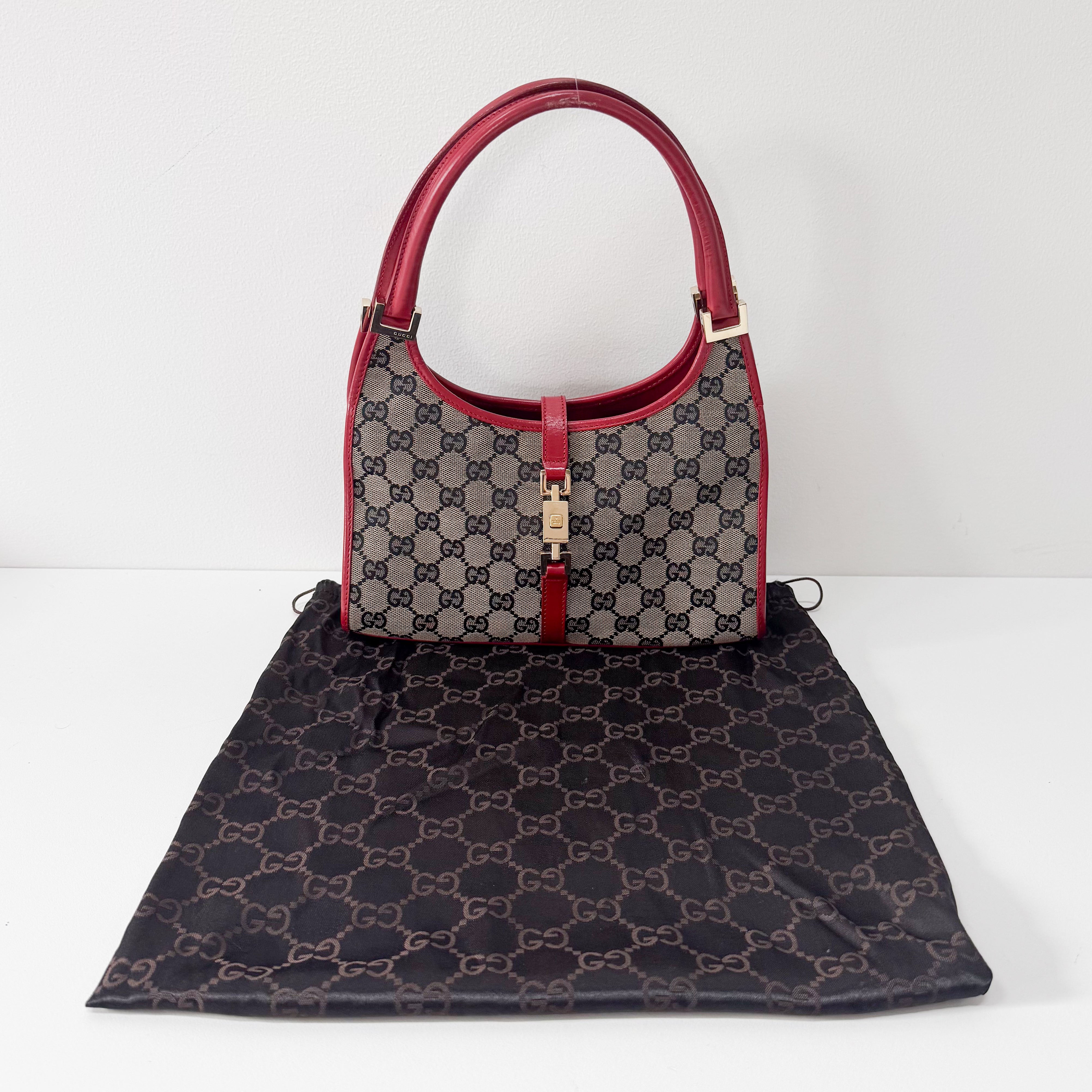 Jackie GG Canvas Mini Red Shoulder Bag