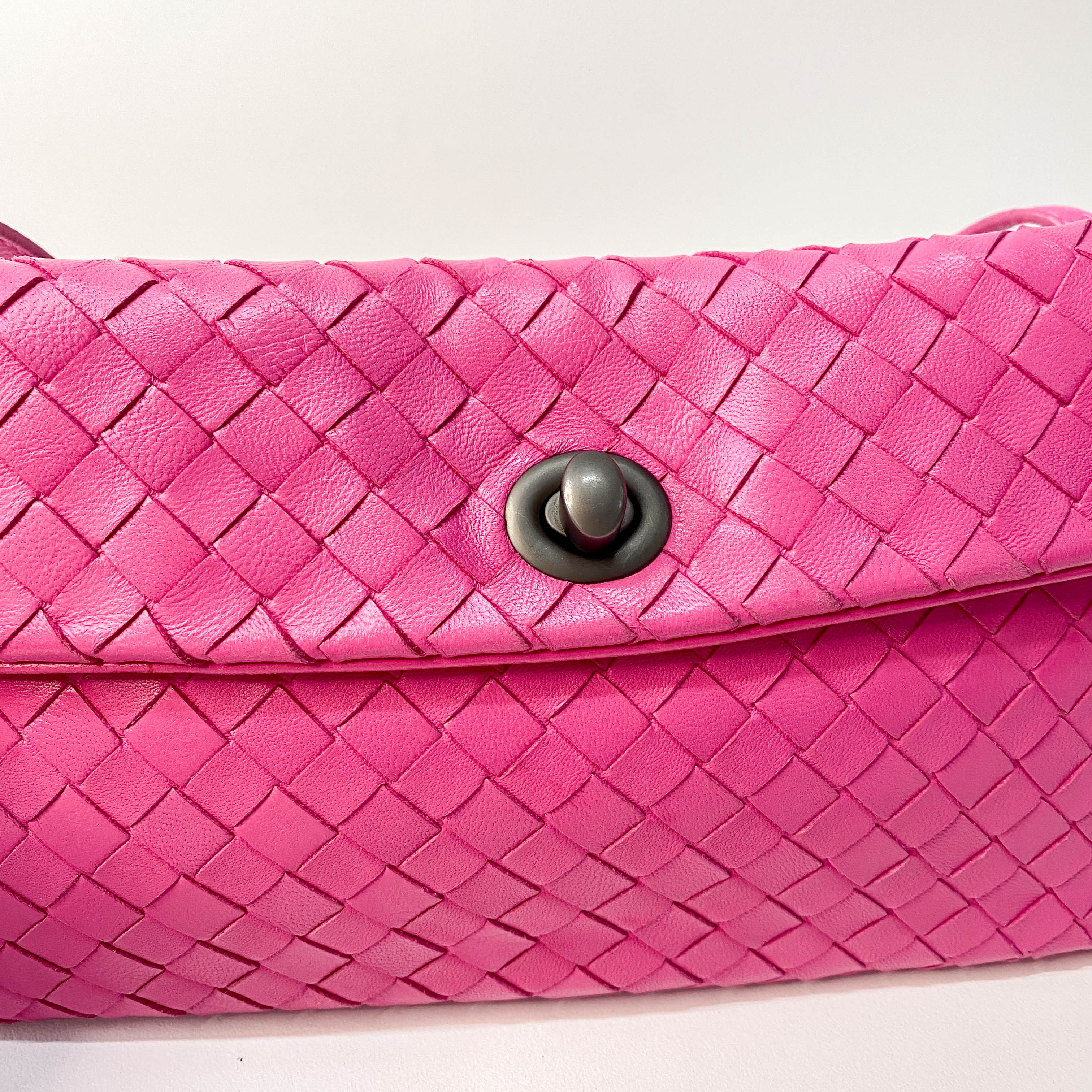 Intrecciato Pink Leather Bag