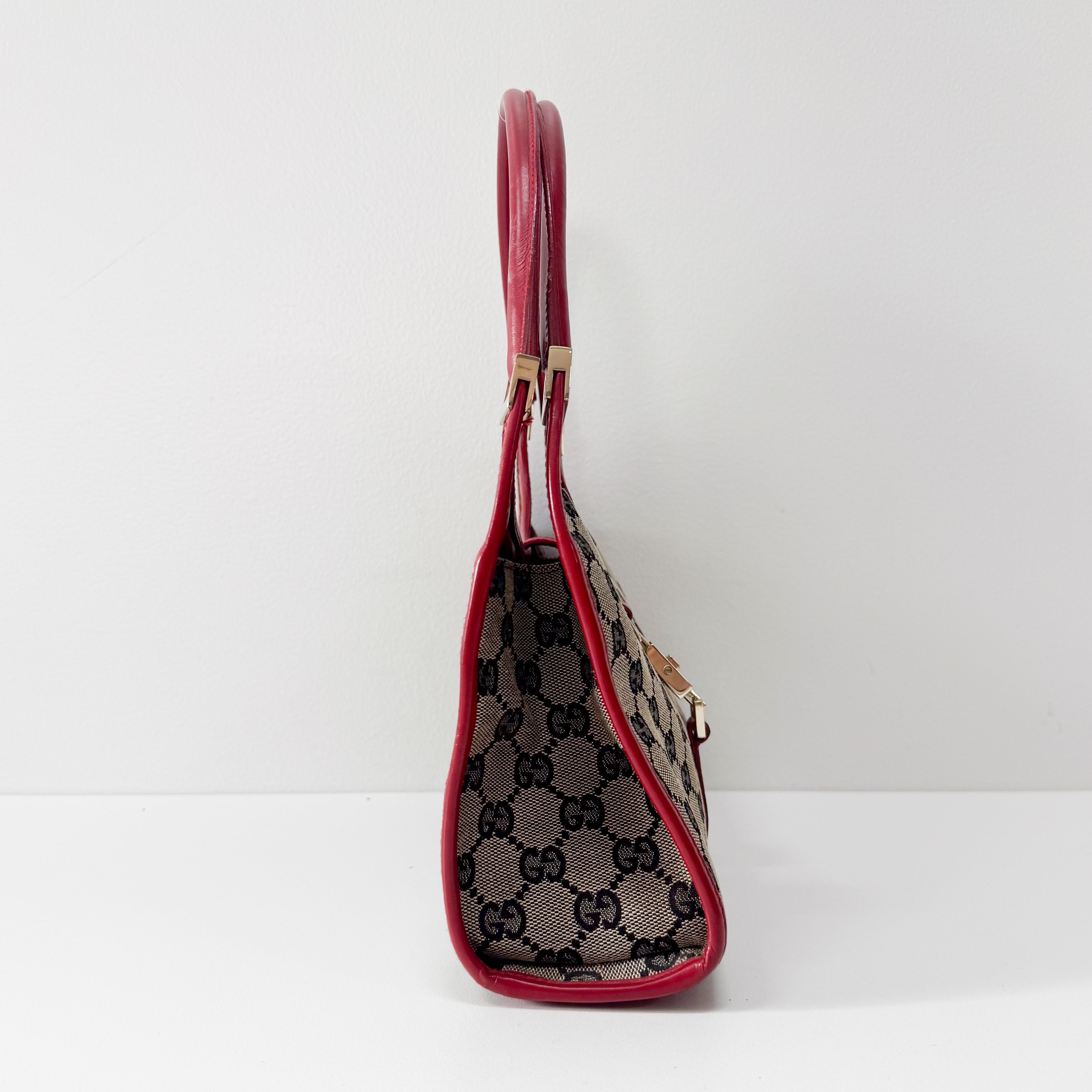 Jackie GG Canvas Mini Red Shoulder Bag