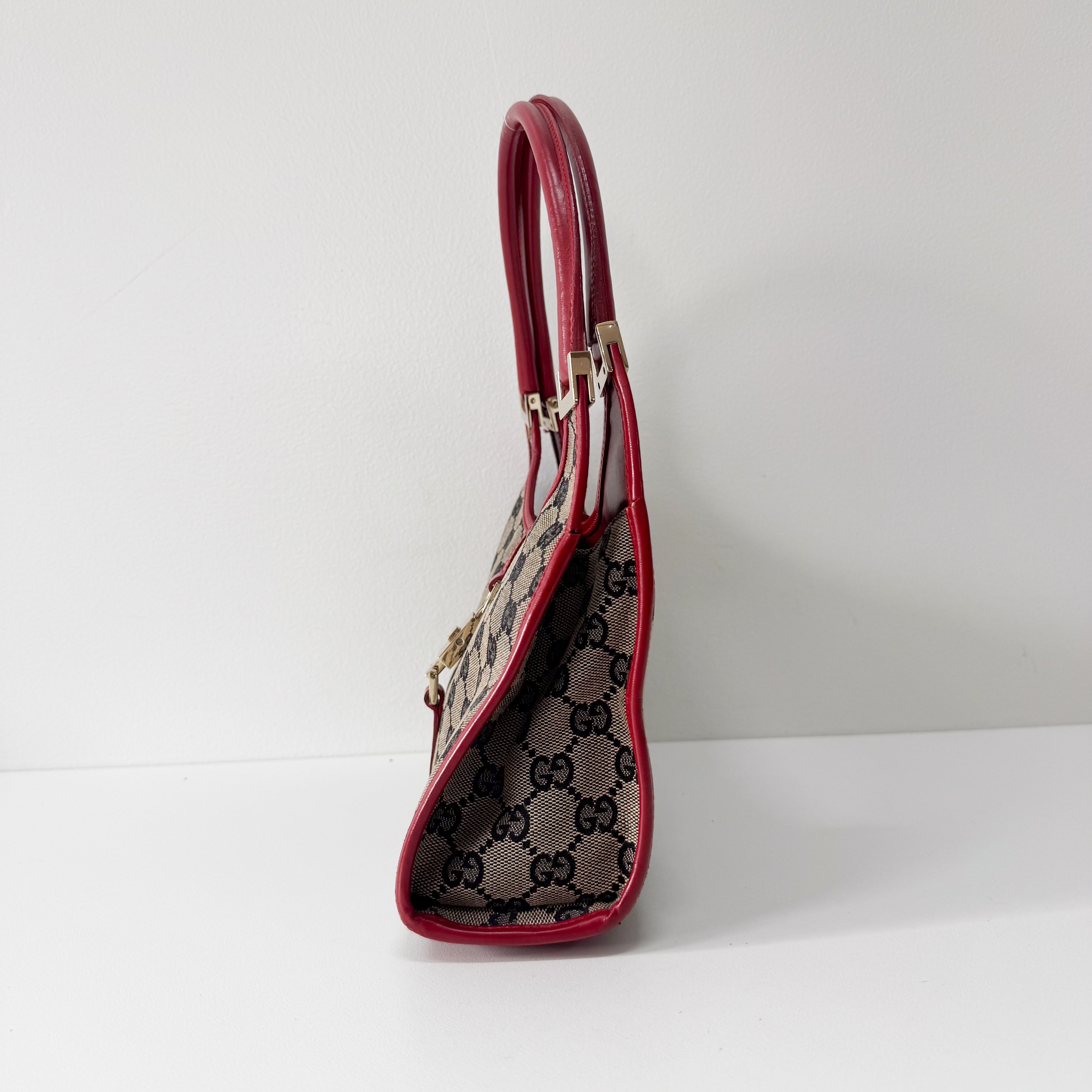 Jackie GG Canvas Mini Red Shoulder Bag