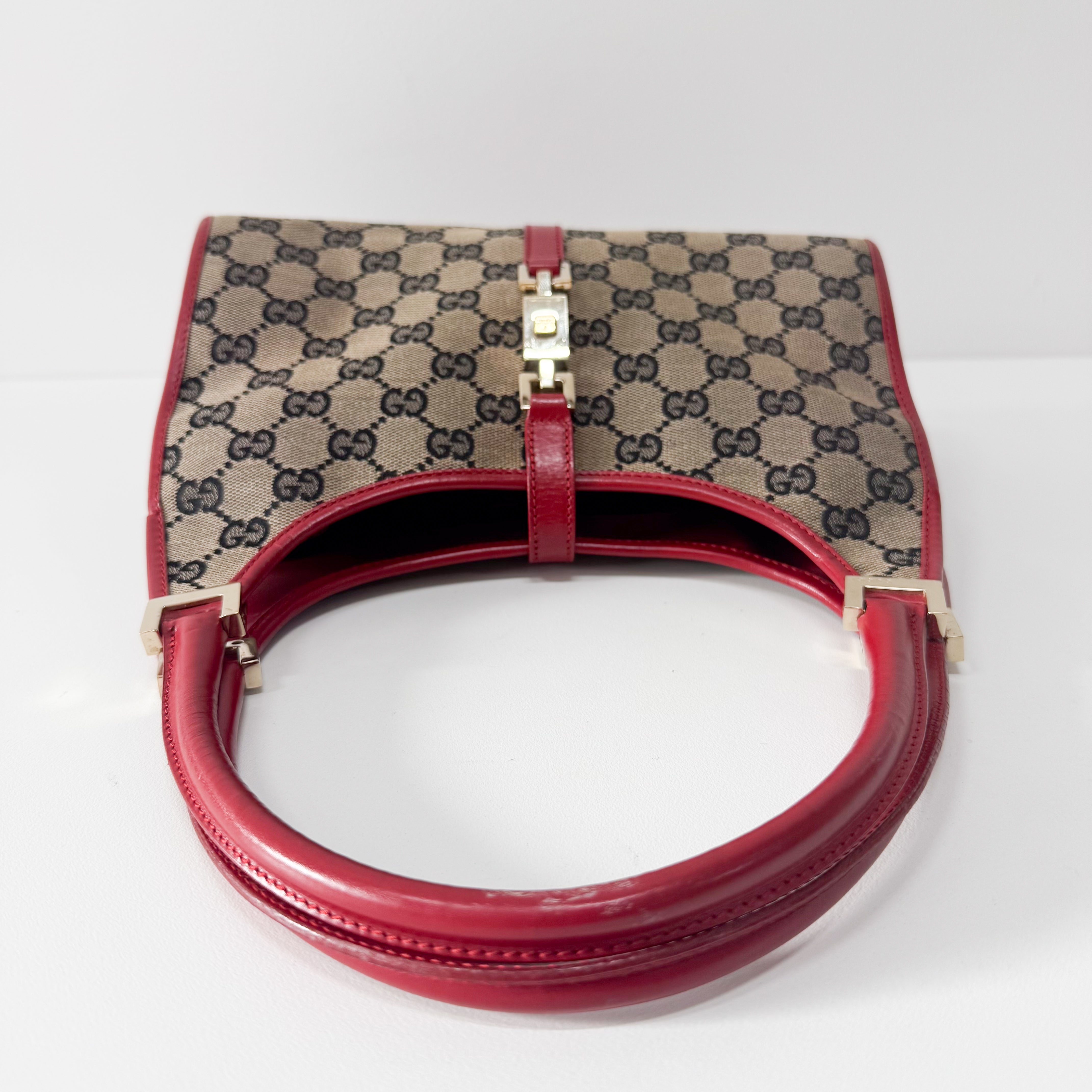 Jackie GG Canvas Mini Red Shoulder Bag