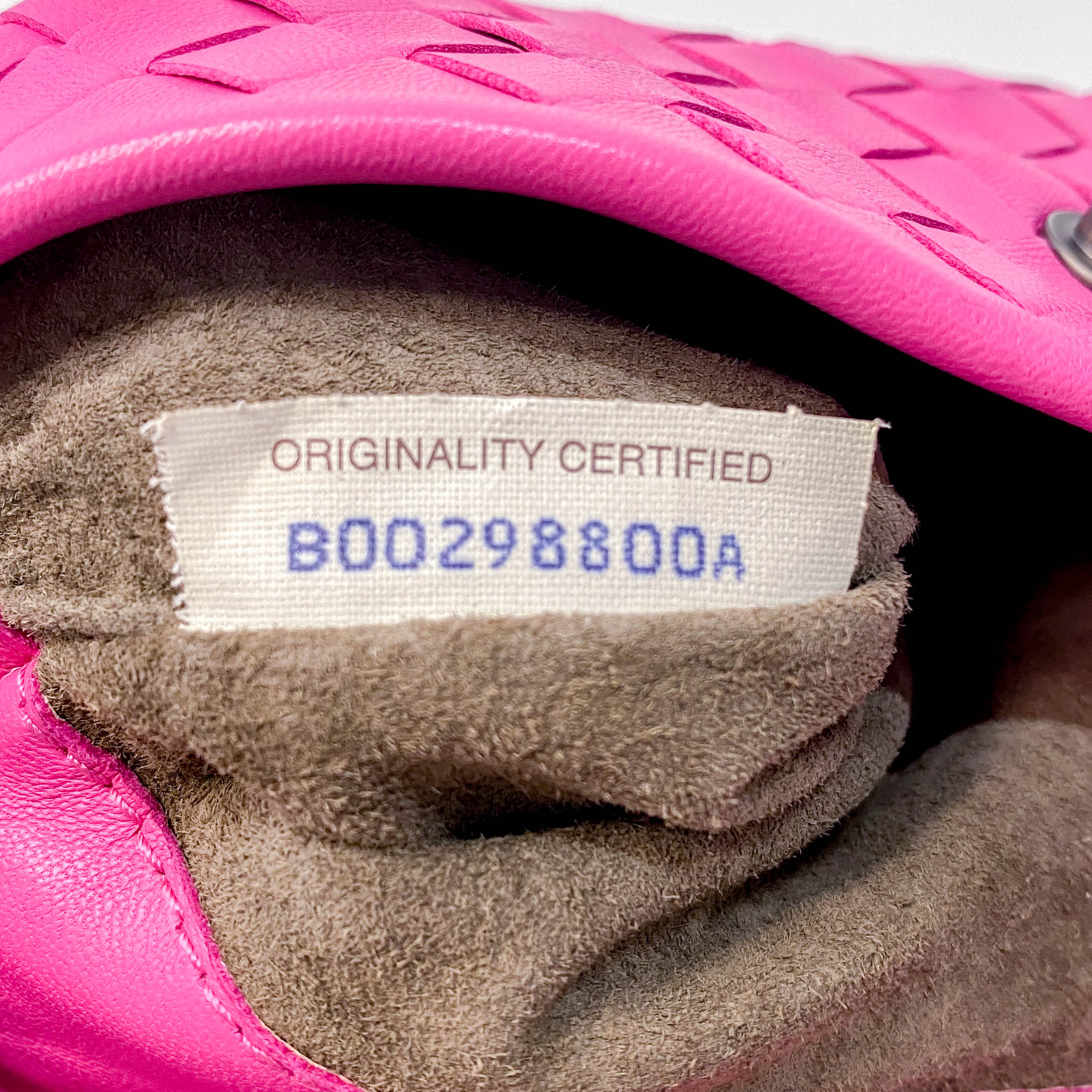 Intrecciato Pink Leather Bag