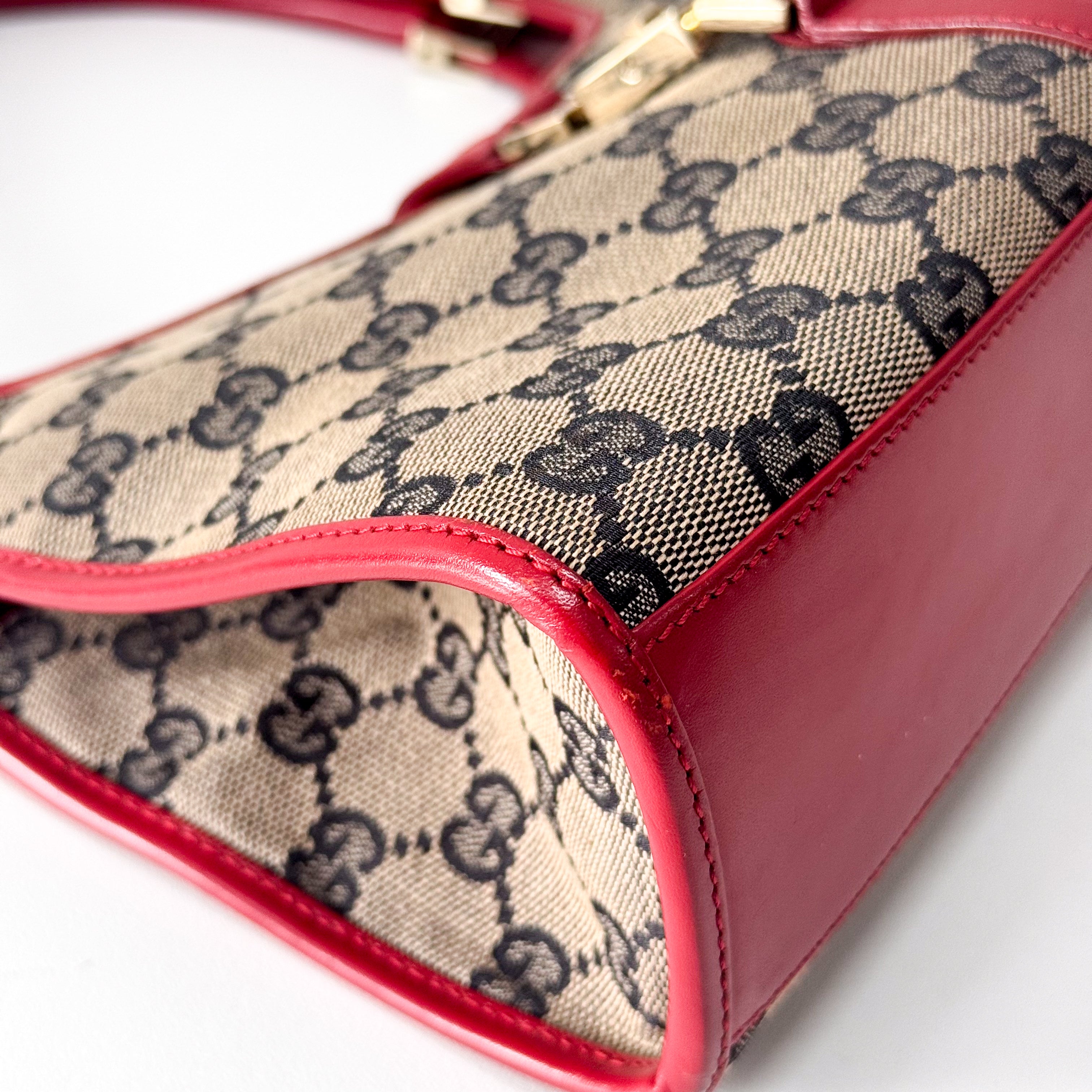 Jackie GG Canvas Mini Red Shoulder Bag