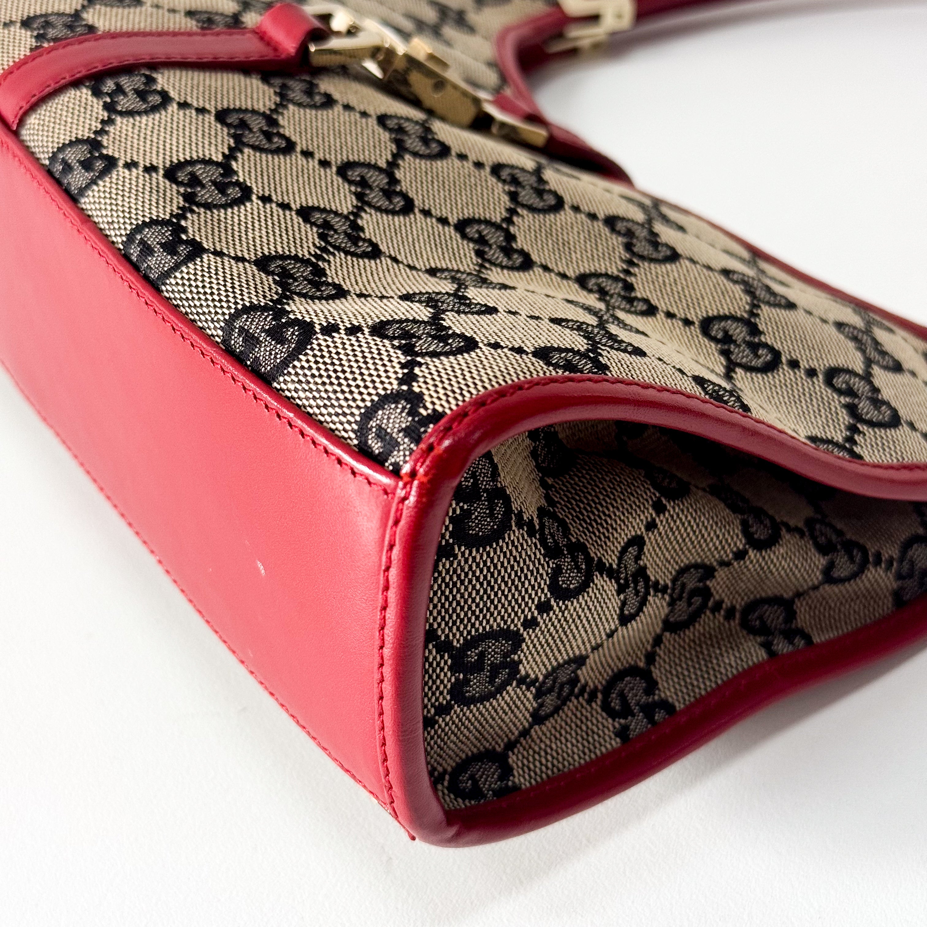 Jackie GG Canvas Mini Red Shoulder Bag