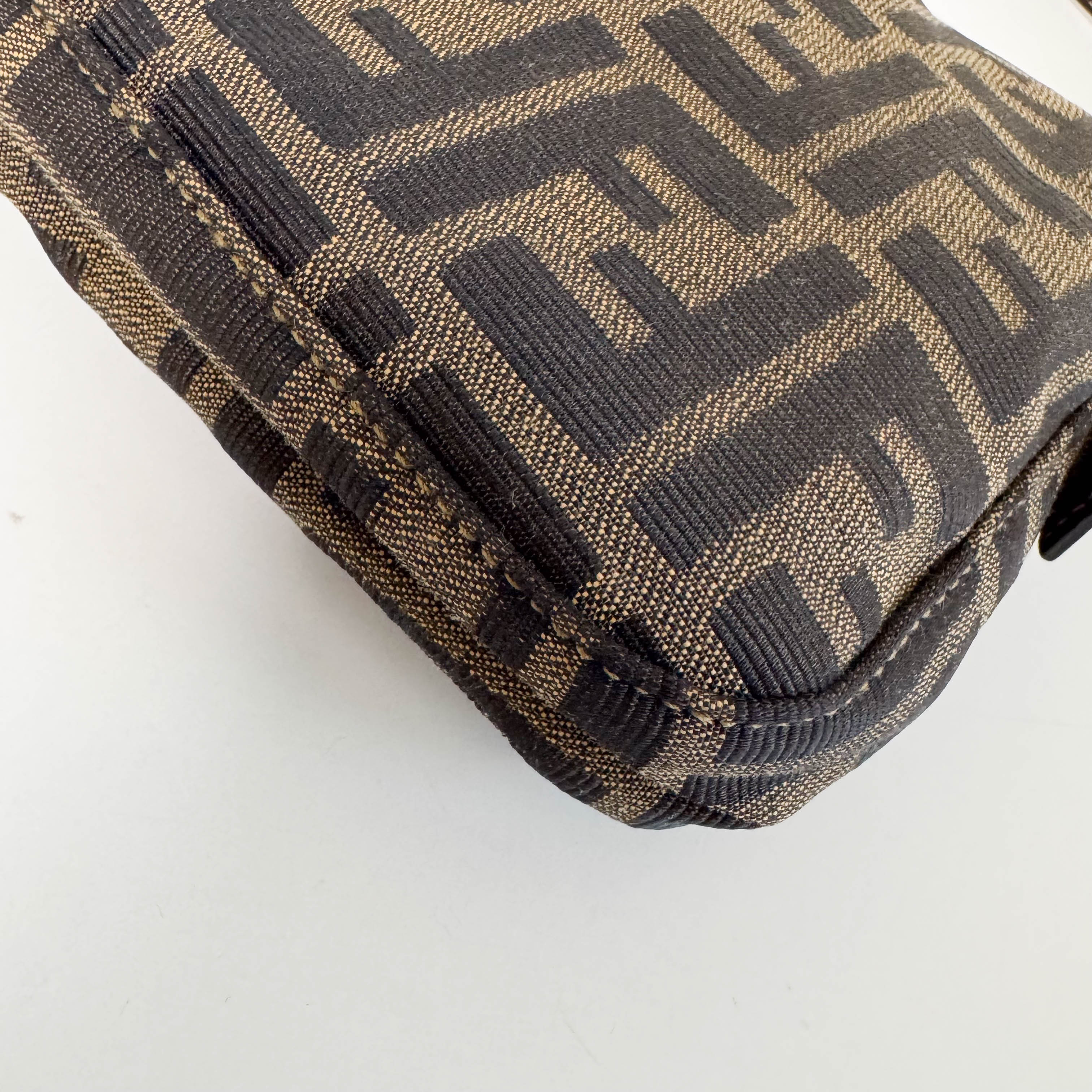 Baguette Zucca Brown Canvas with Gold Harware Shoulder Bag