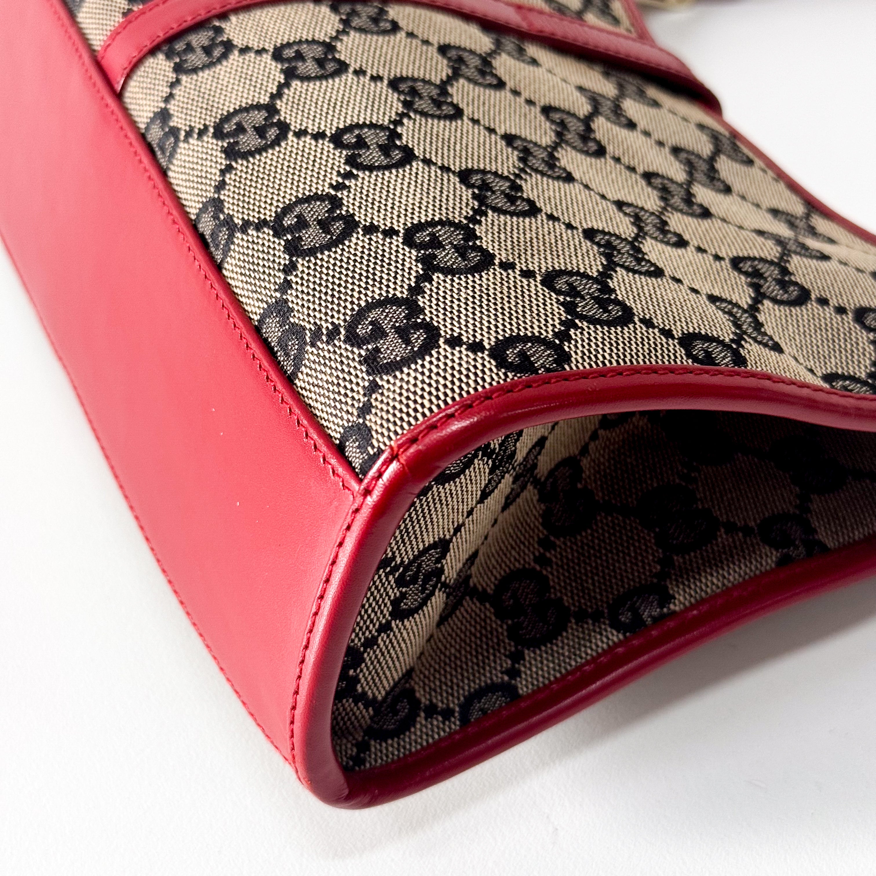 Jackie GG Canvas Mini Red Shoulder Bag