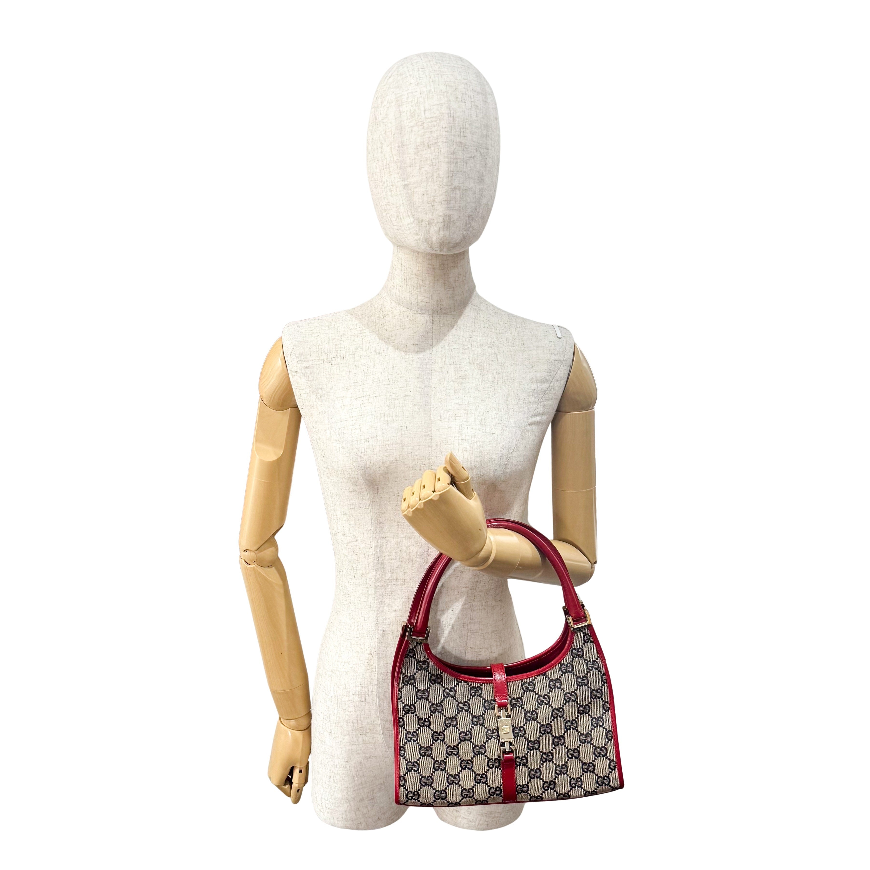 Jackie GG Canvas Mini Red Shoulder Bag