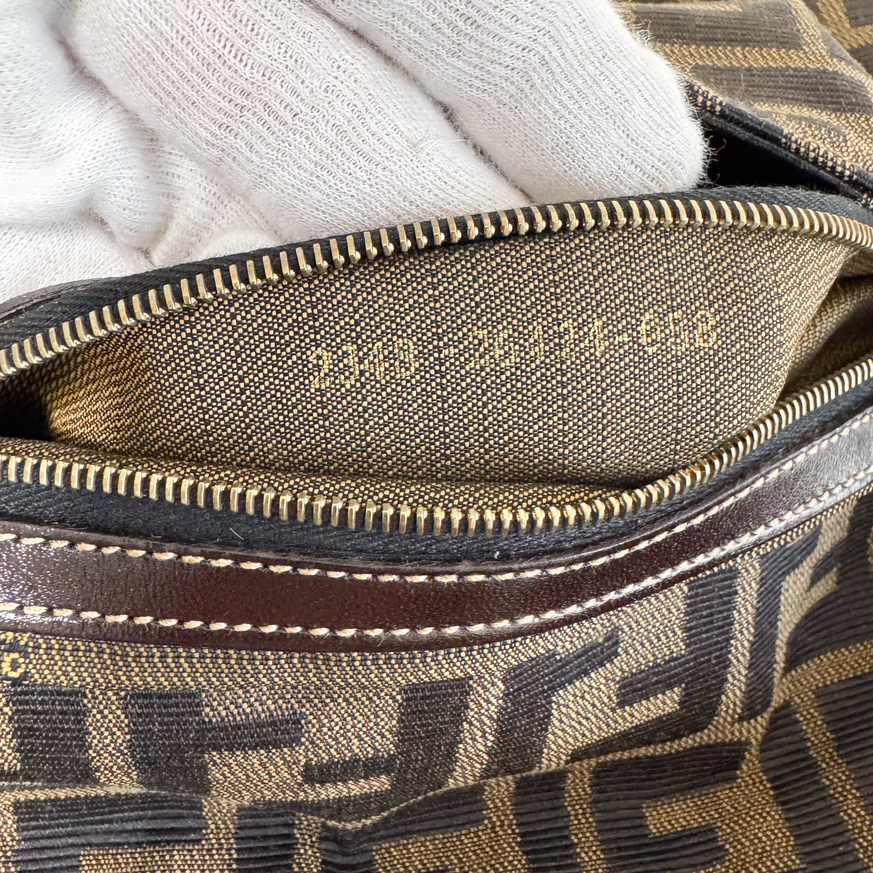 Baguette Zucca Brown Canvas with Gold Harware Shoulder Bag