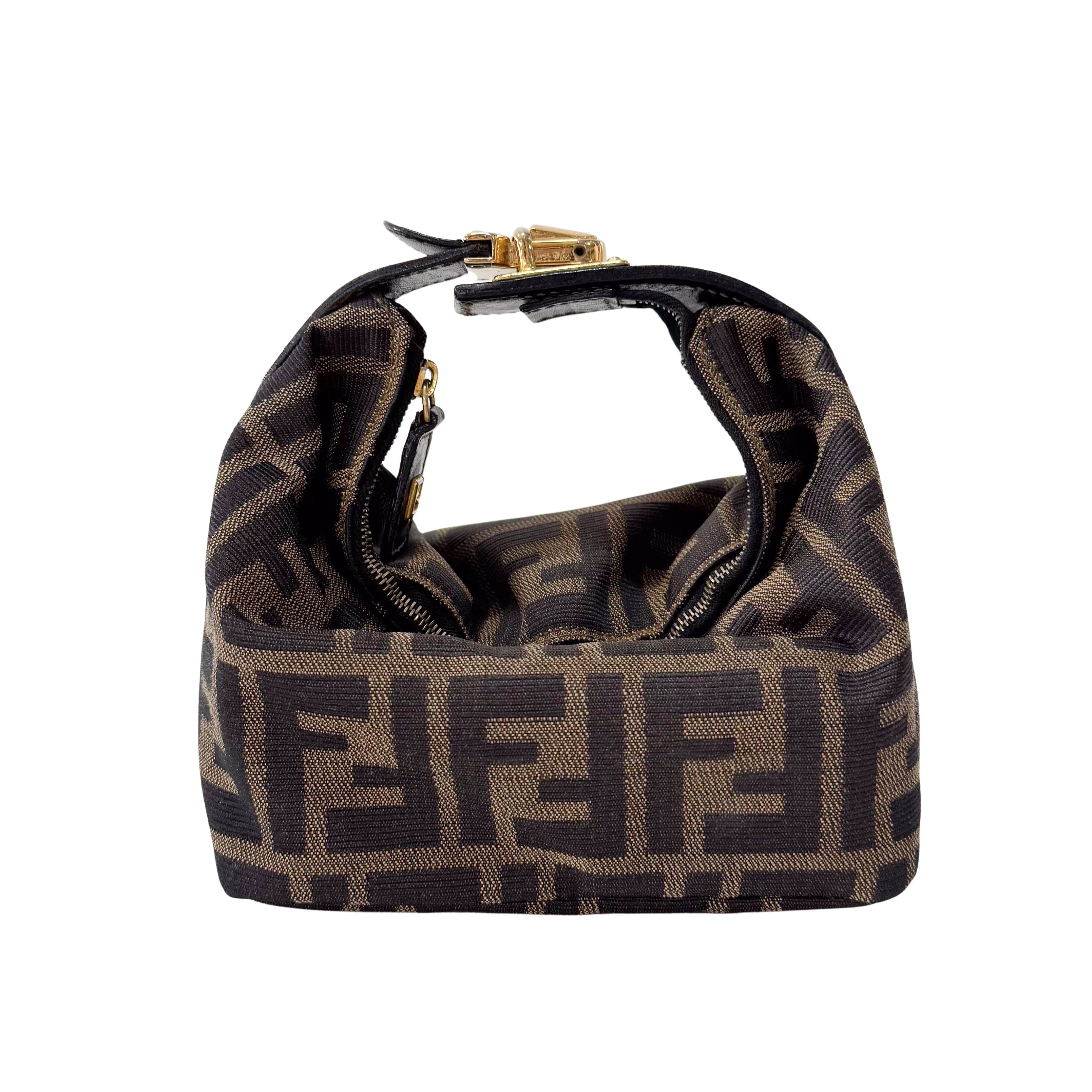 Zucca Mini Brown Canvas Pouch