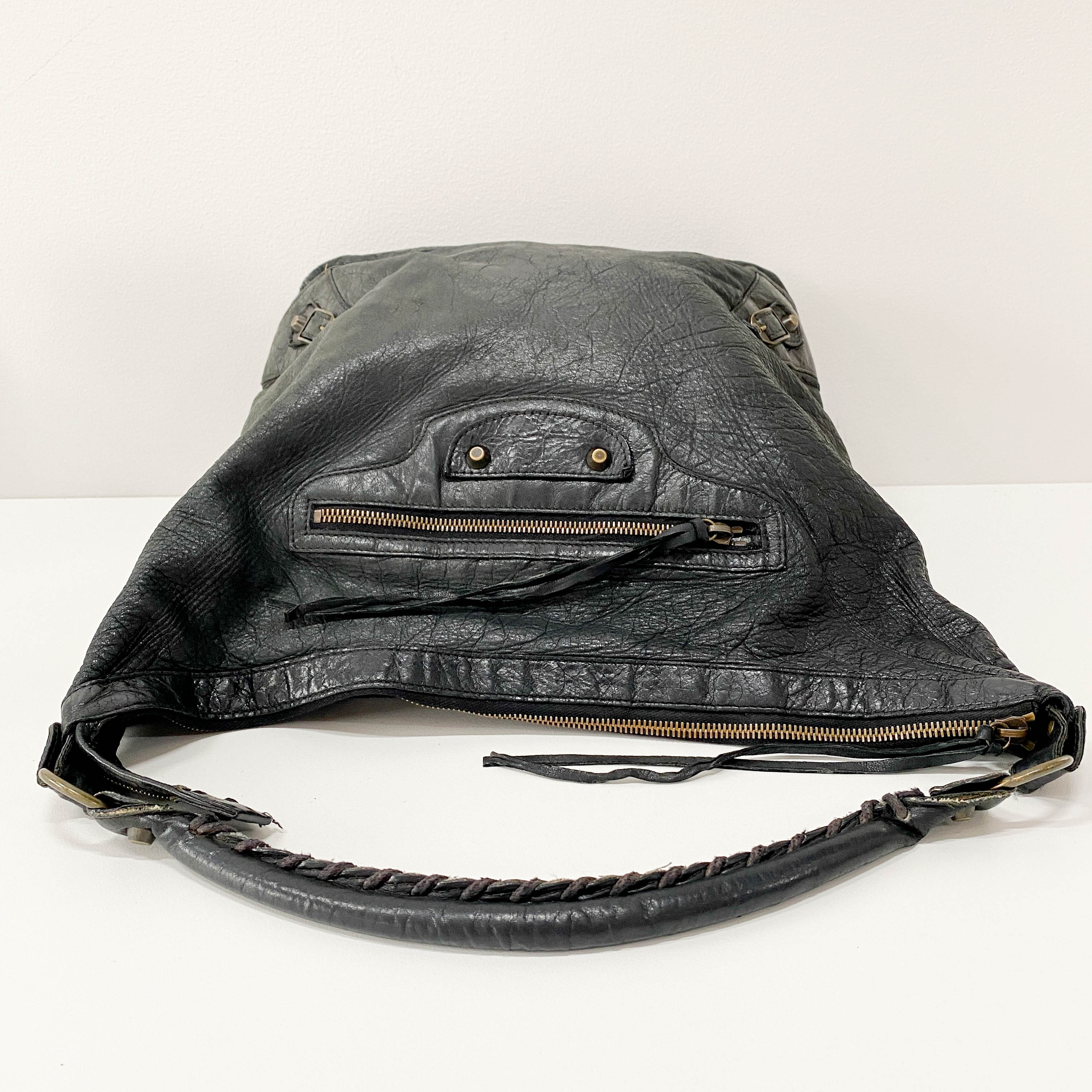 Work Black Leather Tote Bag