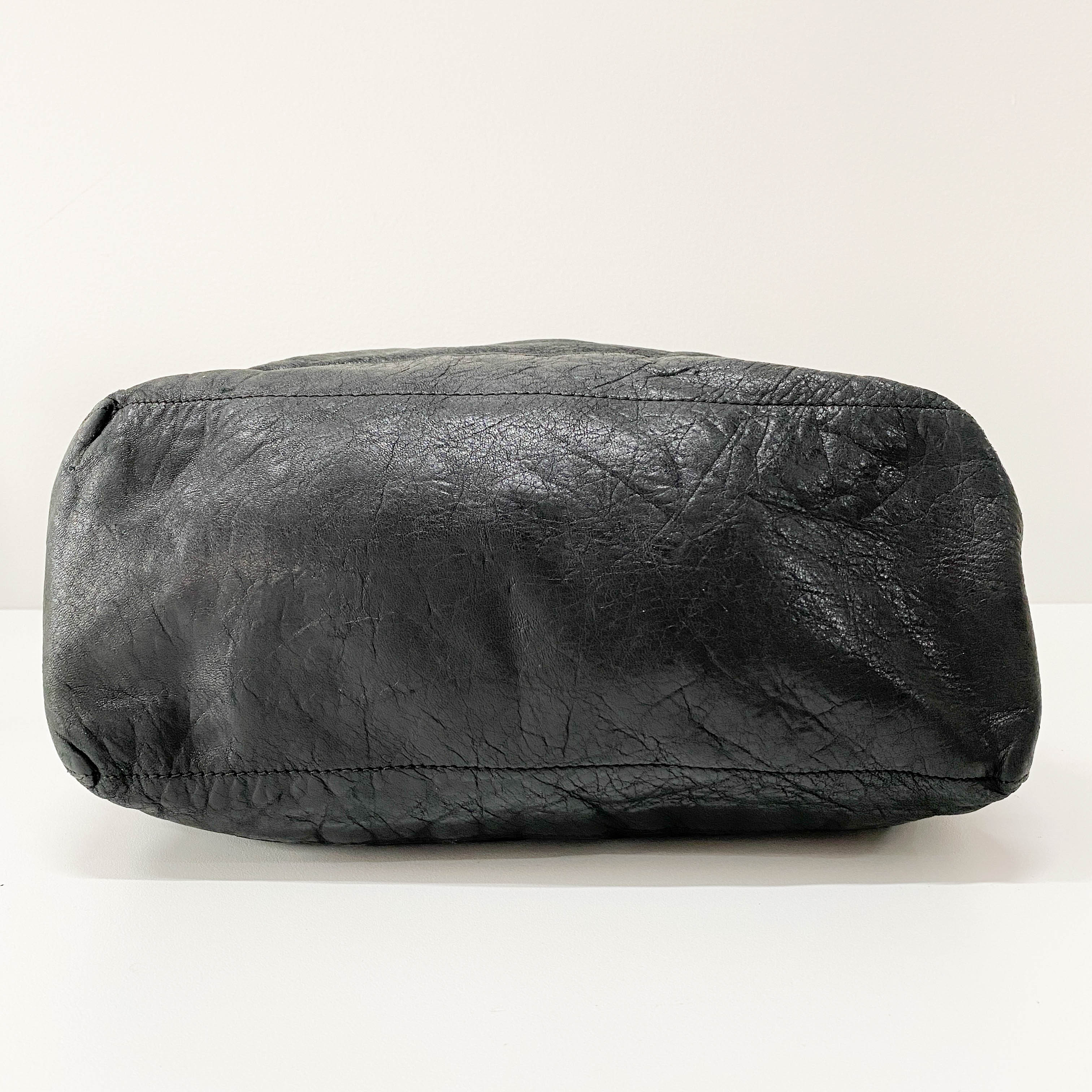 Work Black Leather Tote Bag