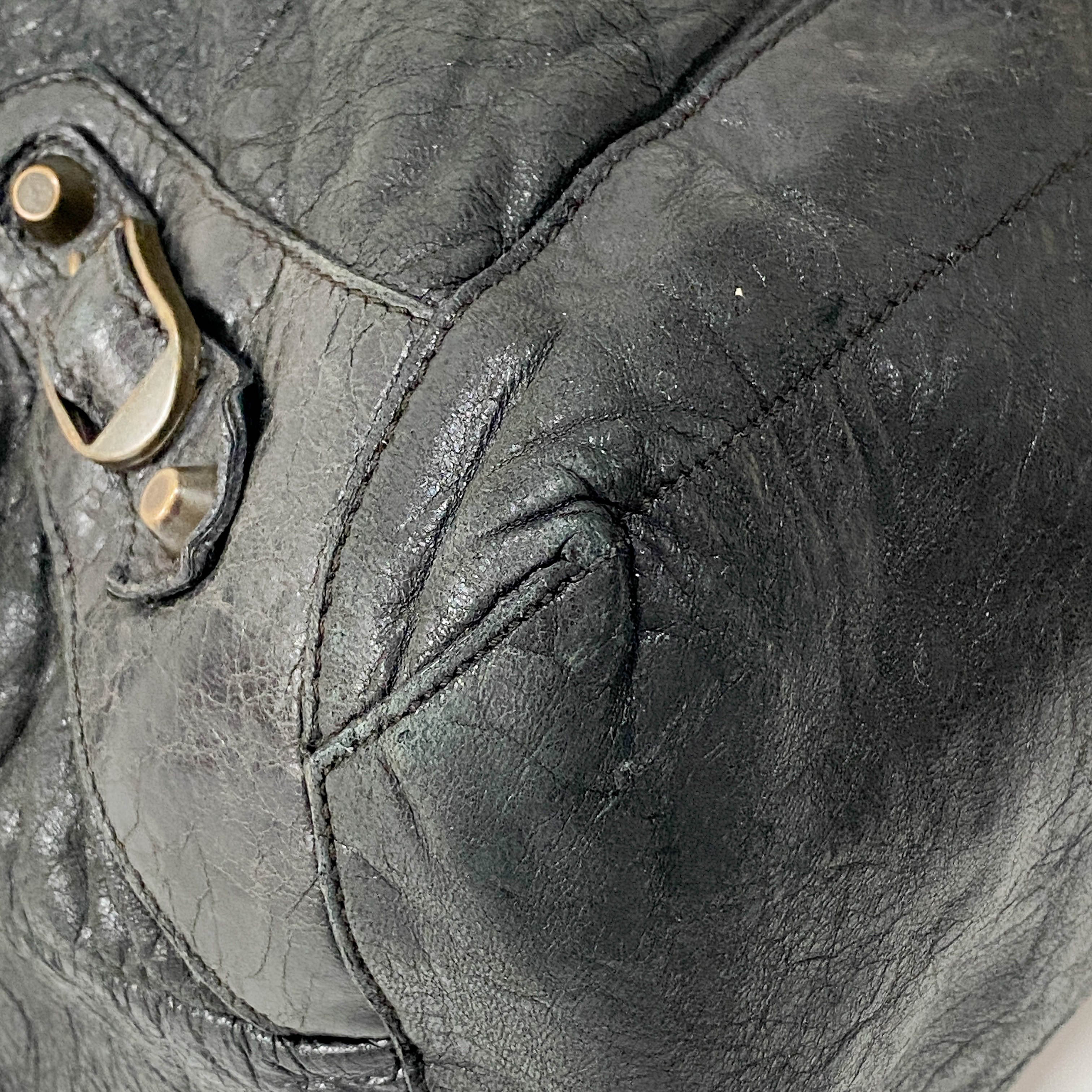 Work Black Leather Tote Bag