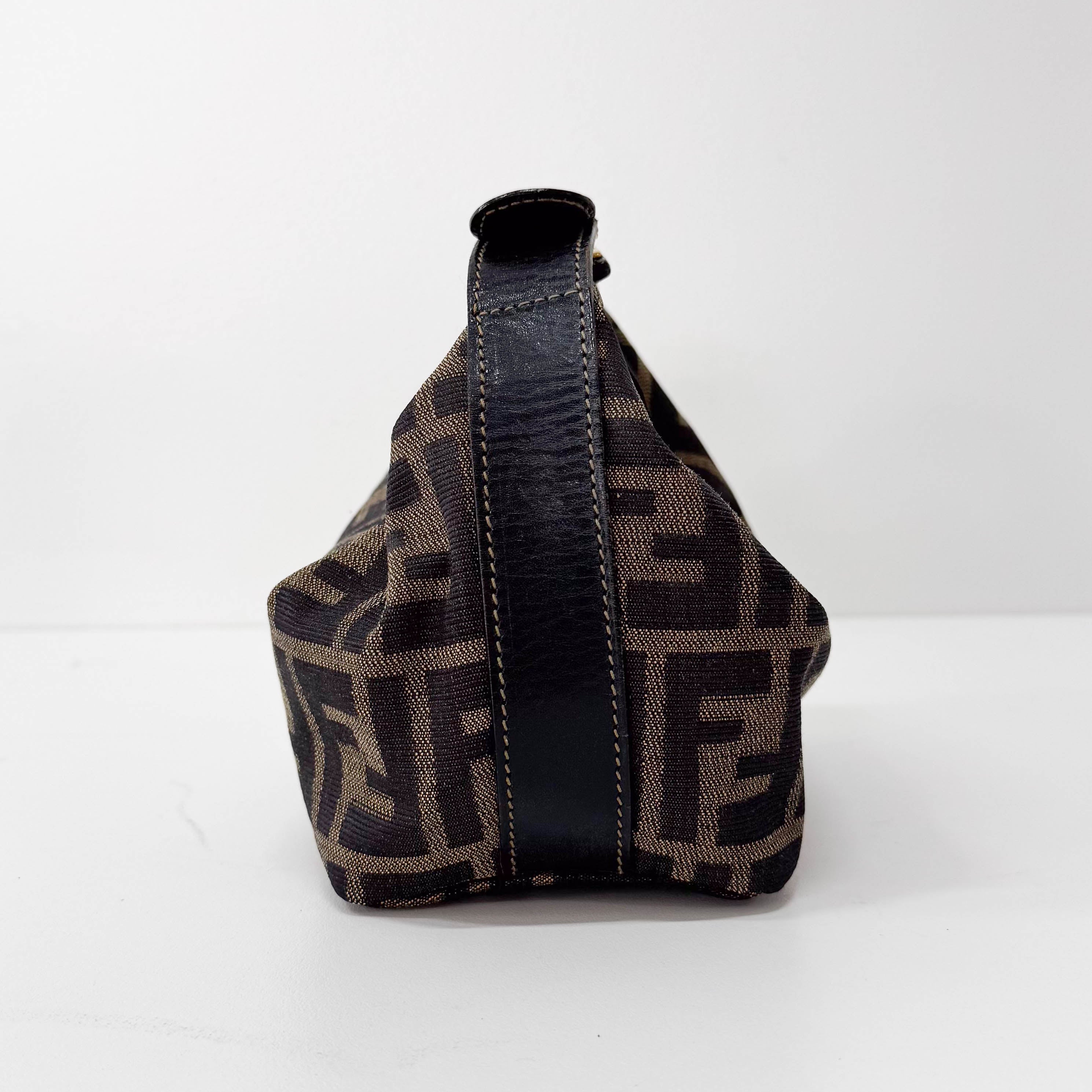 Zucca Mini Brown Canvas Pouch