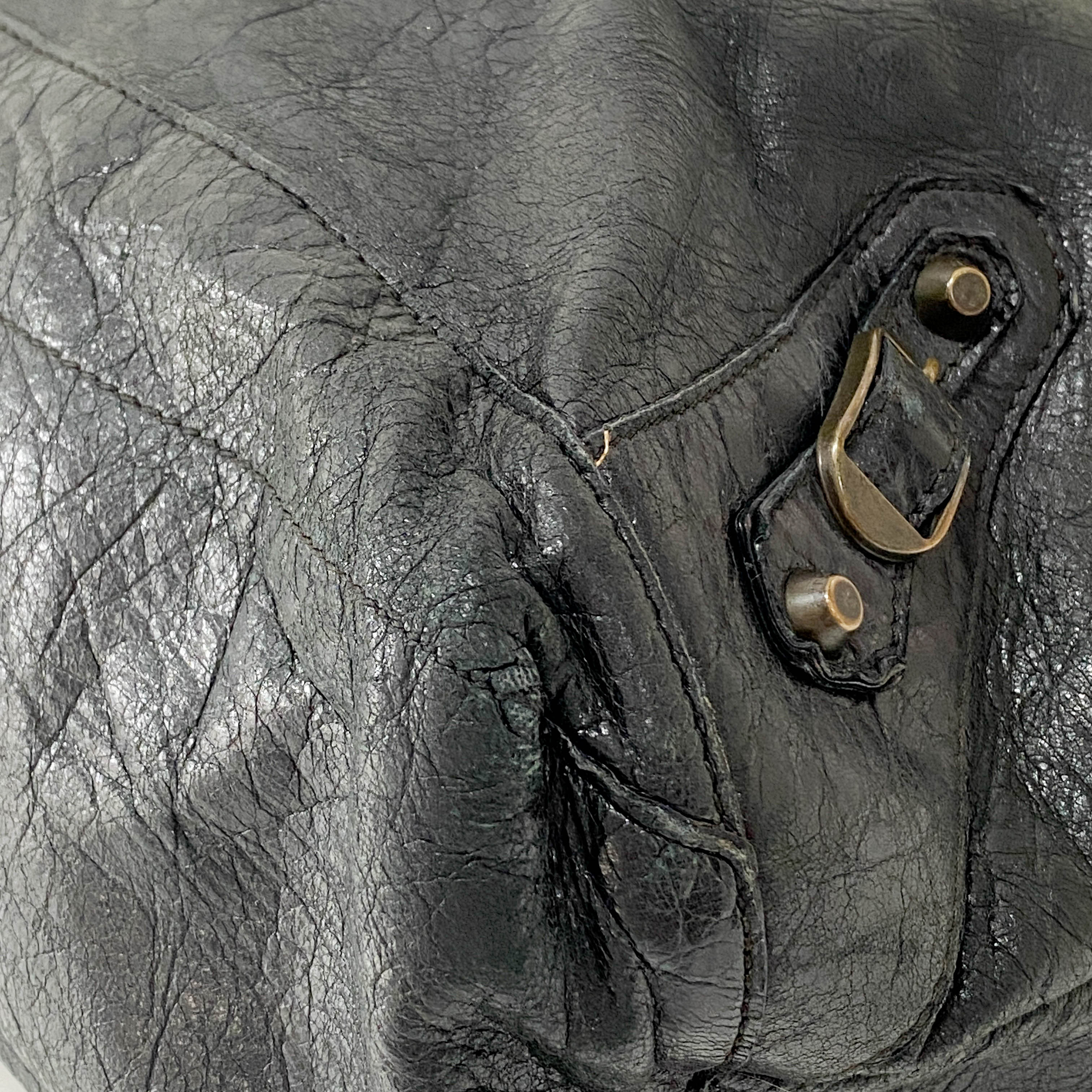 Work Black Leather Tote Bag