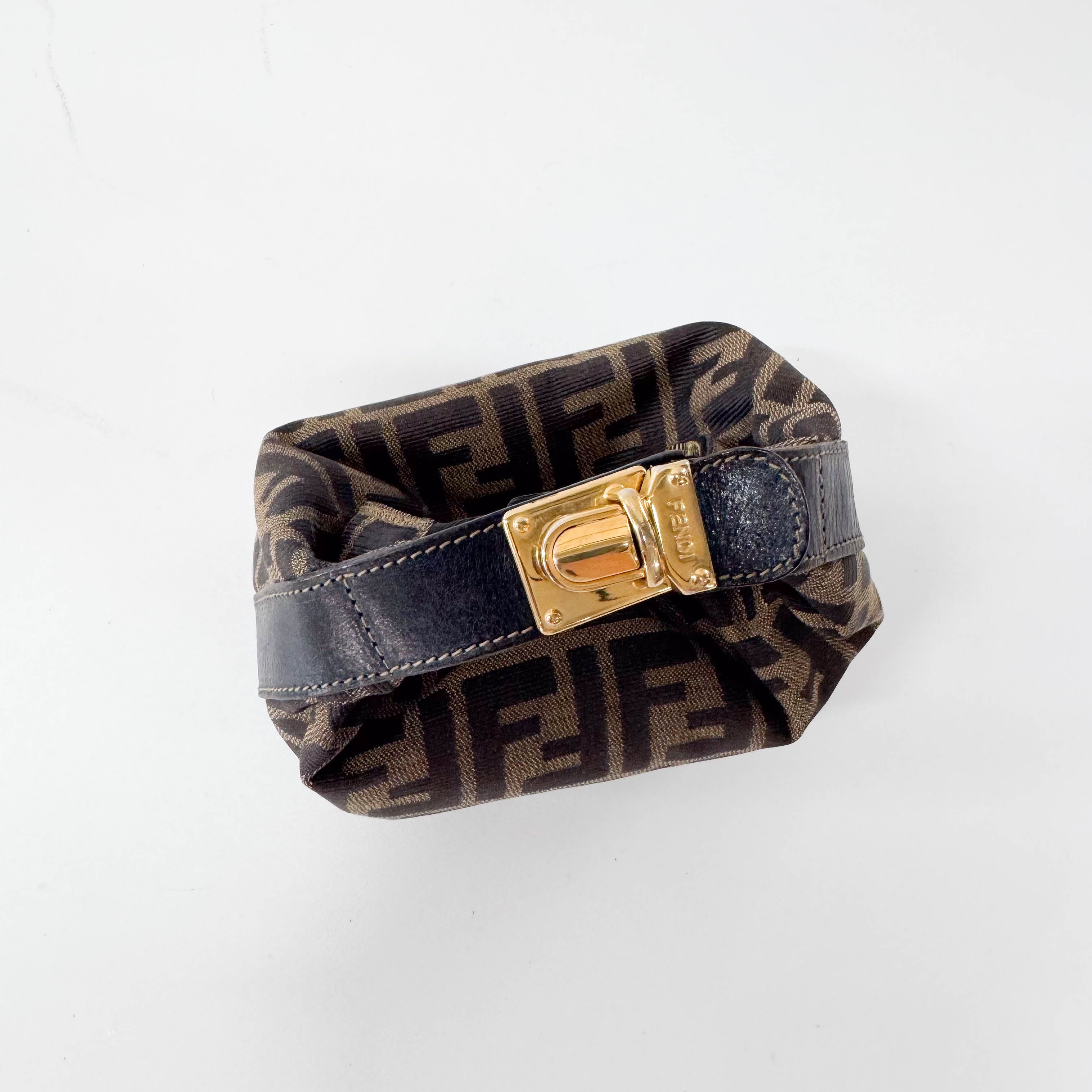 Zucca Mini Brown Canvas Pouch