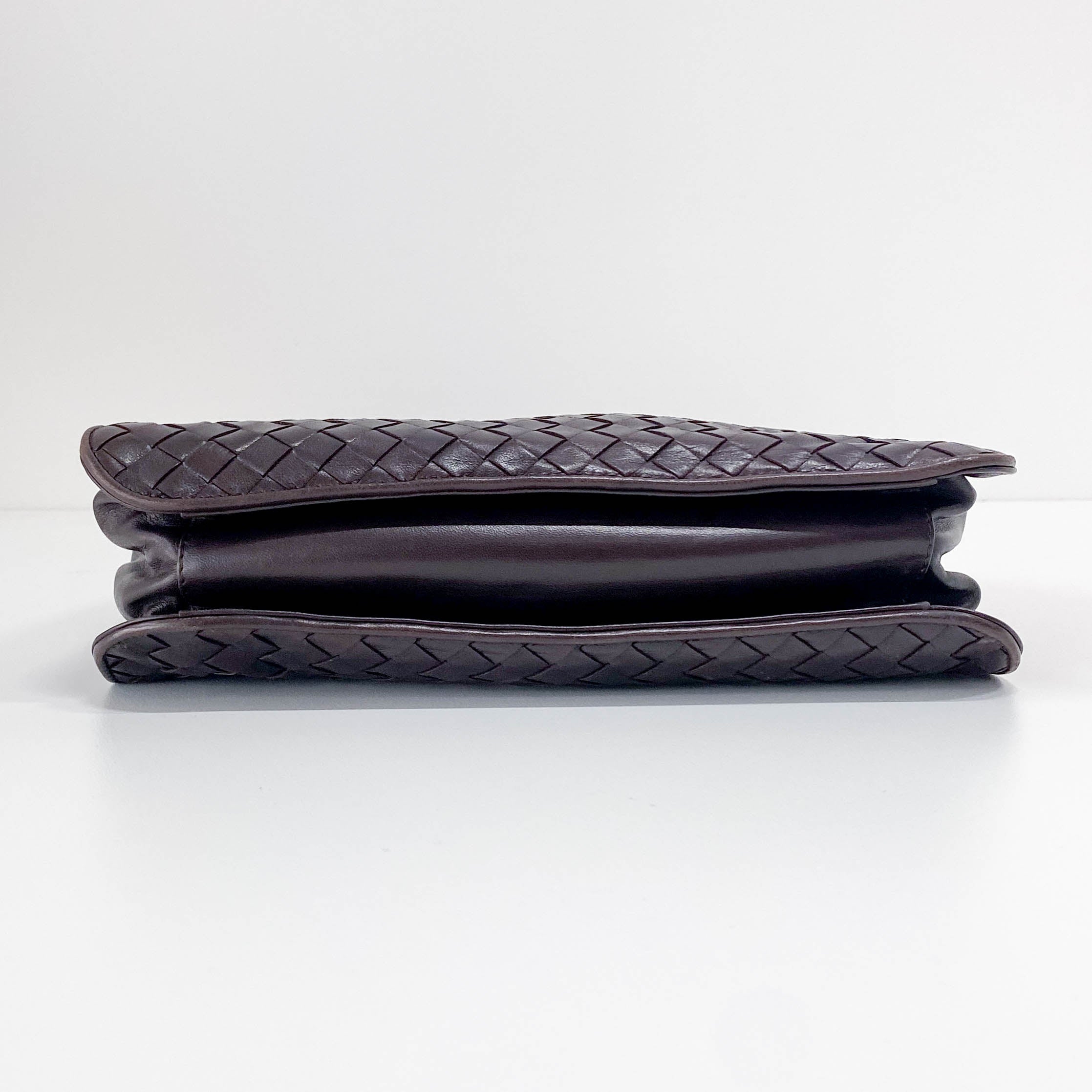 Brown Interciatto Leather Shoulder Bag