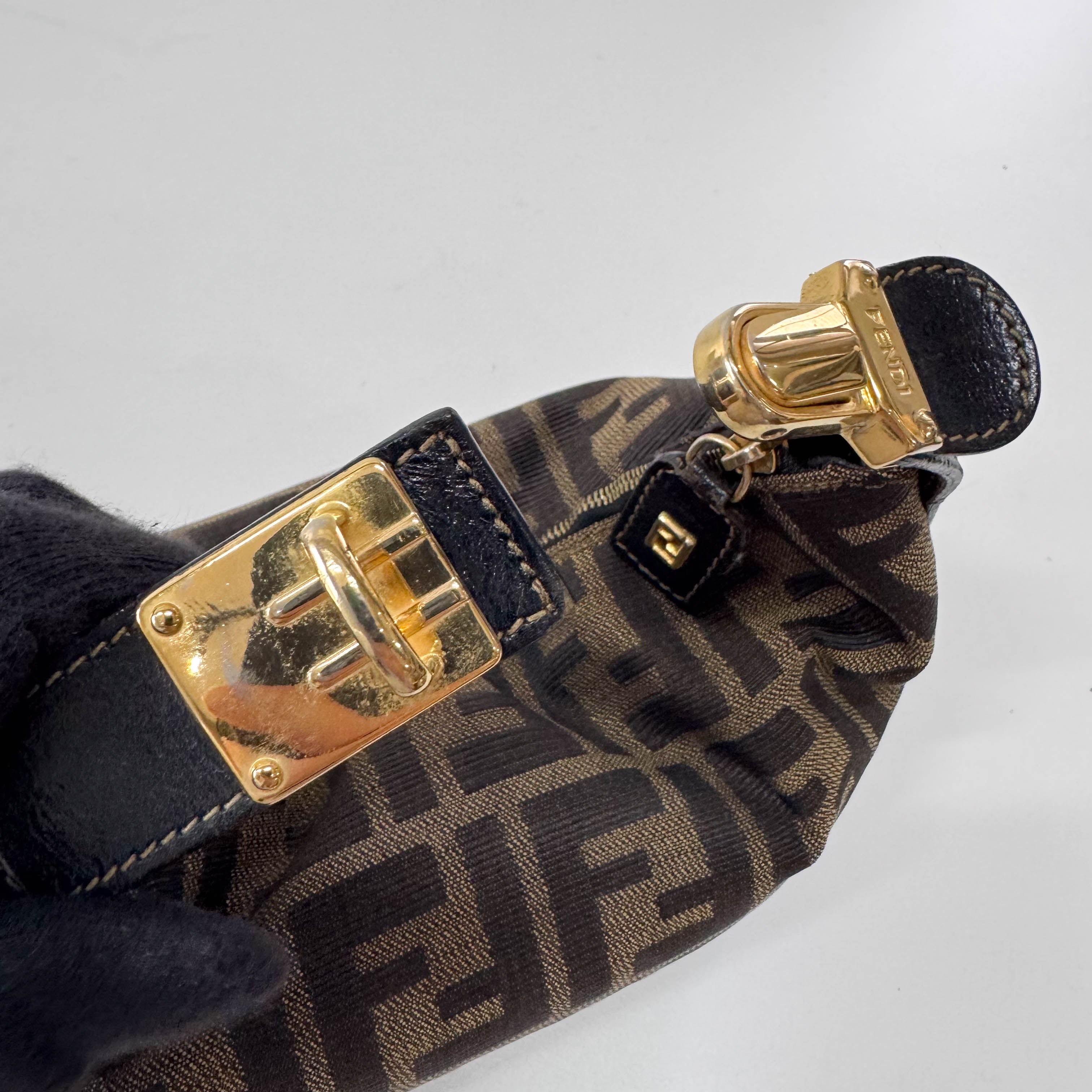 Zucca Mini Brown Canvas Pouch