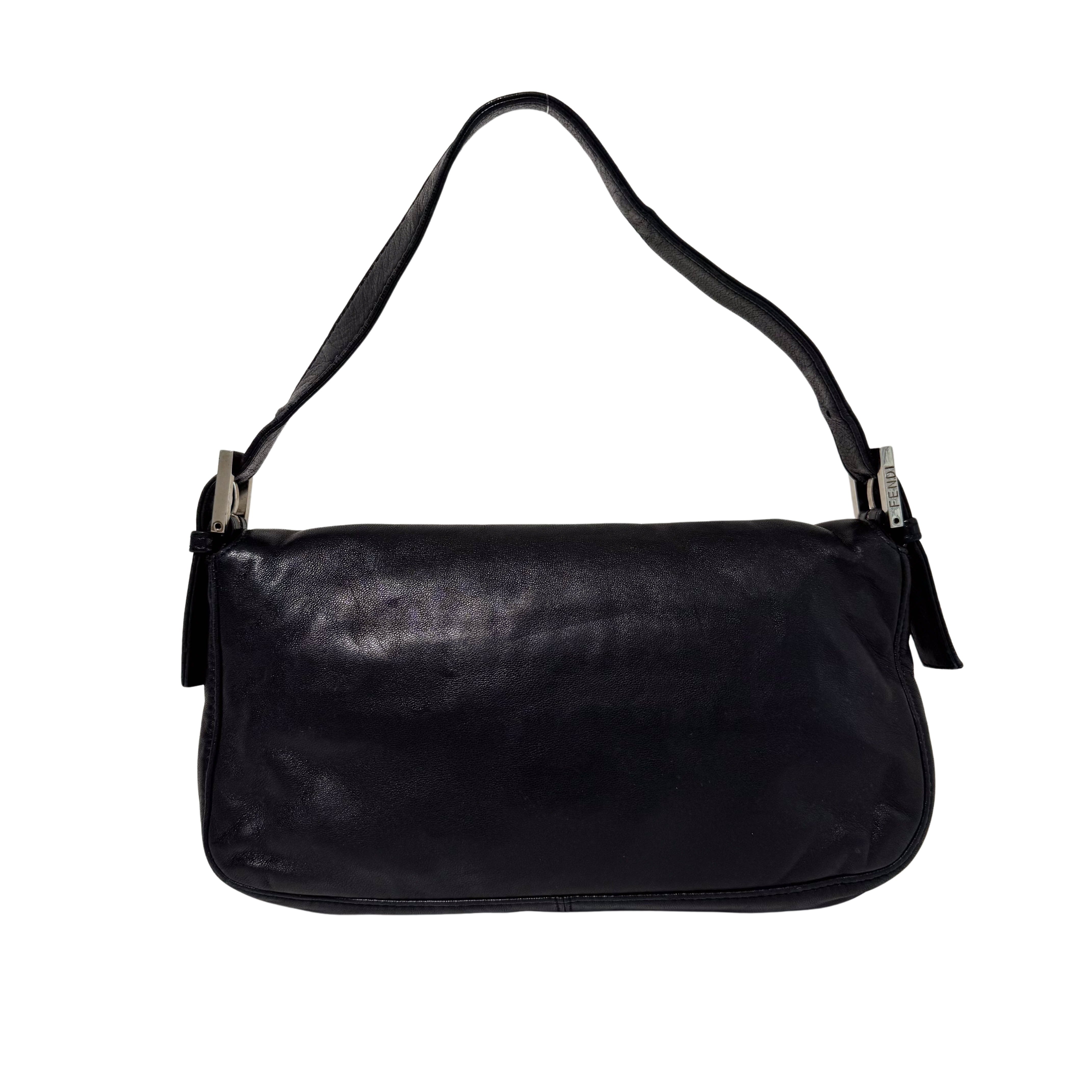 Baguette Black Nappa Leather Shoulder Bag