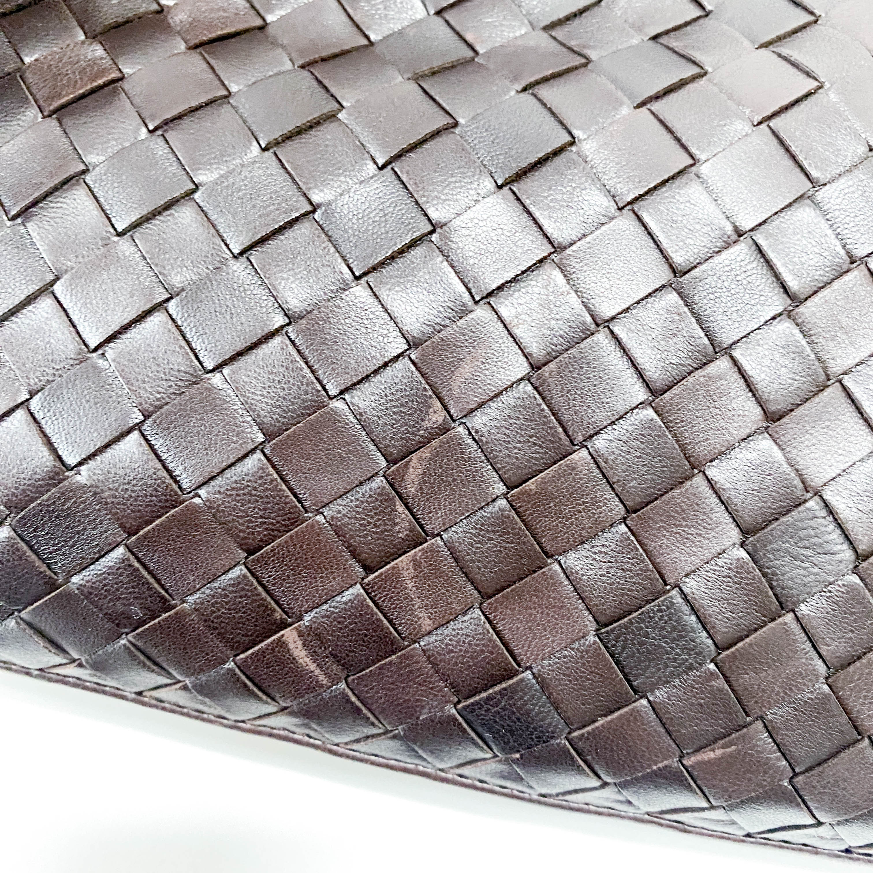 Brown Interciatto Leather Shoulder Bag