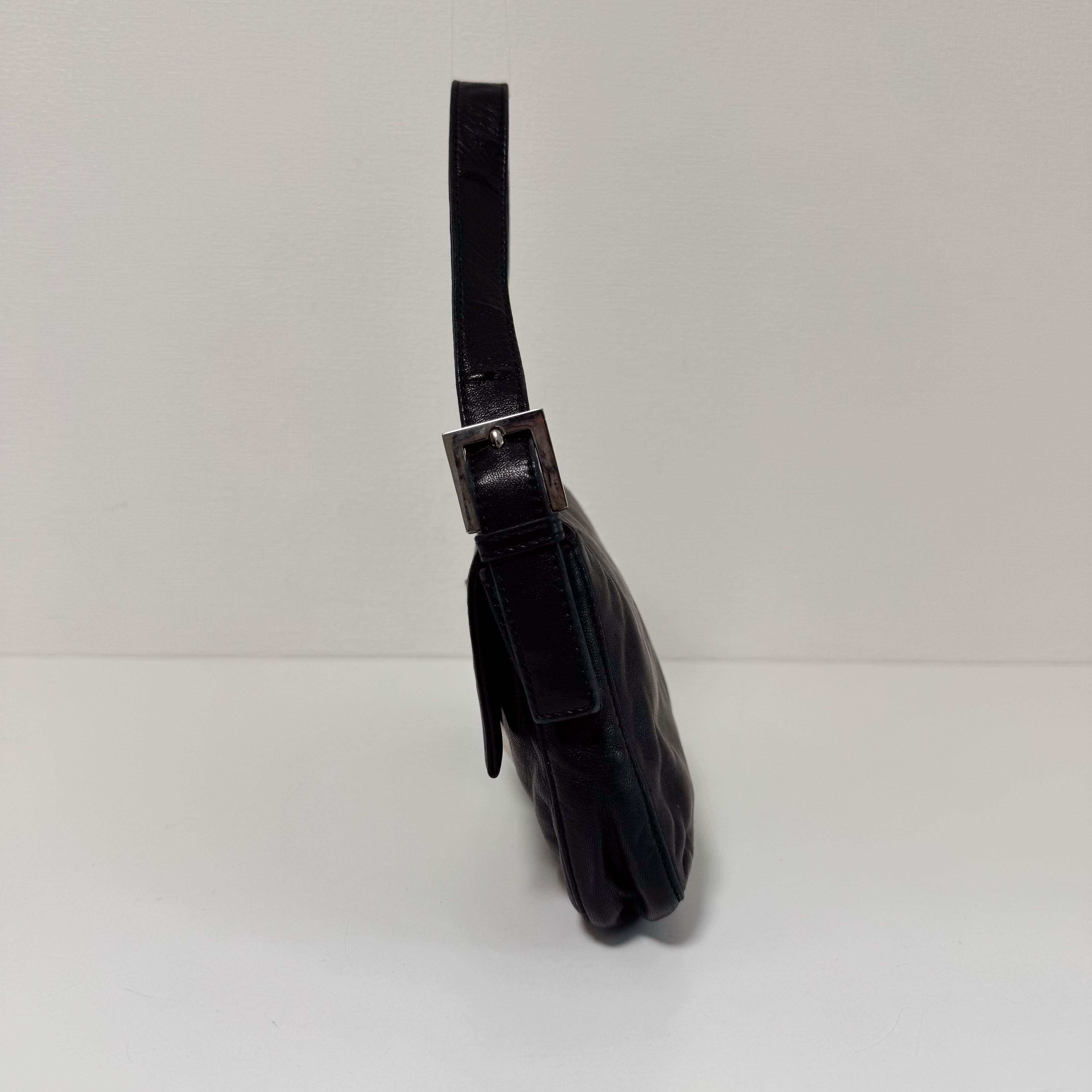 Baguette Black Nappa Leather Shoulder Bag