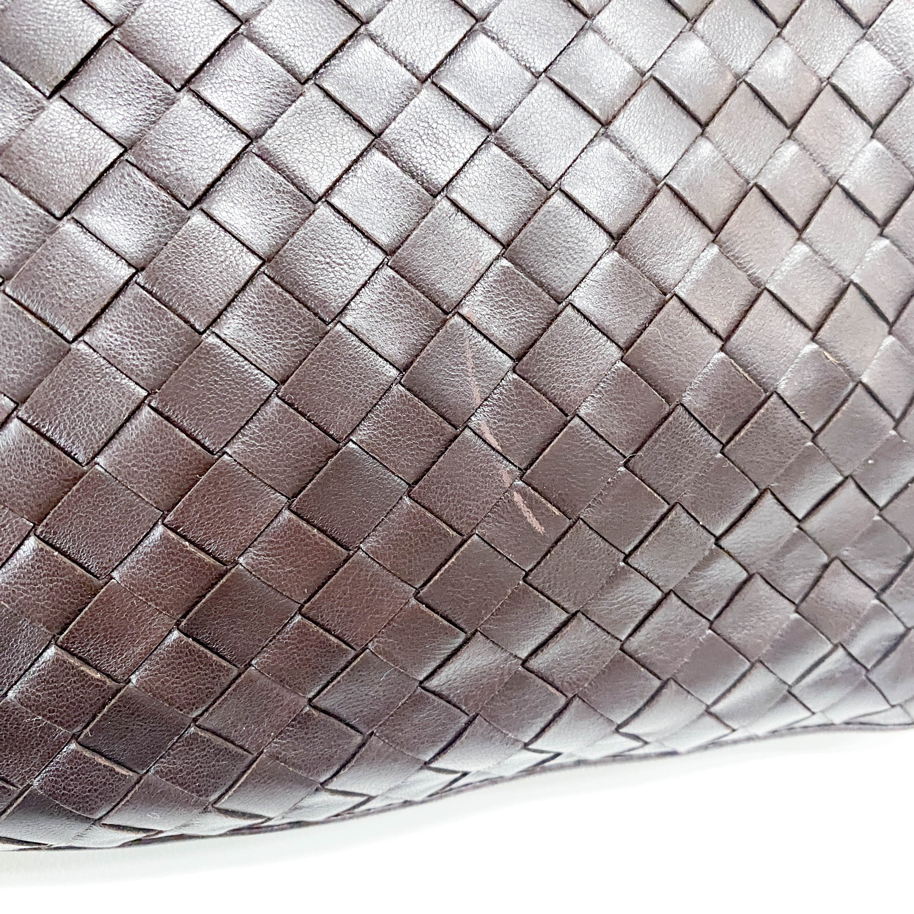 Brown Interciatto Leather Shoulder Bag